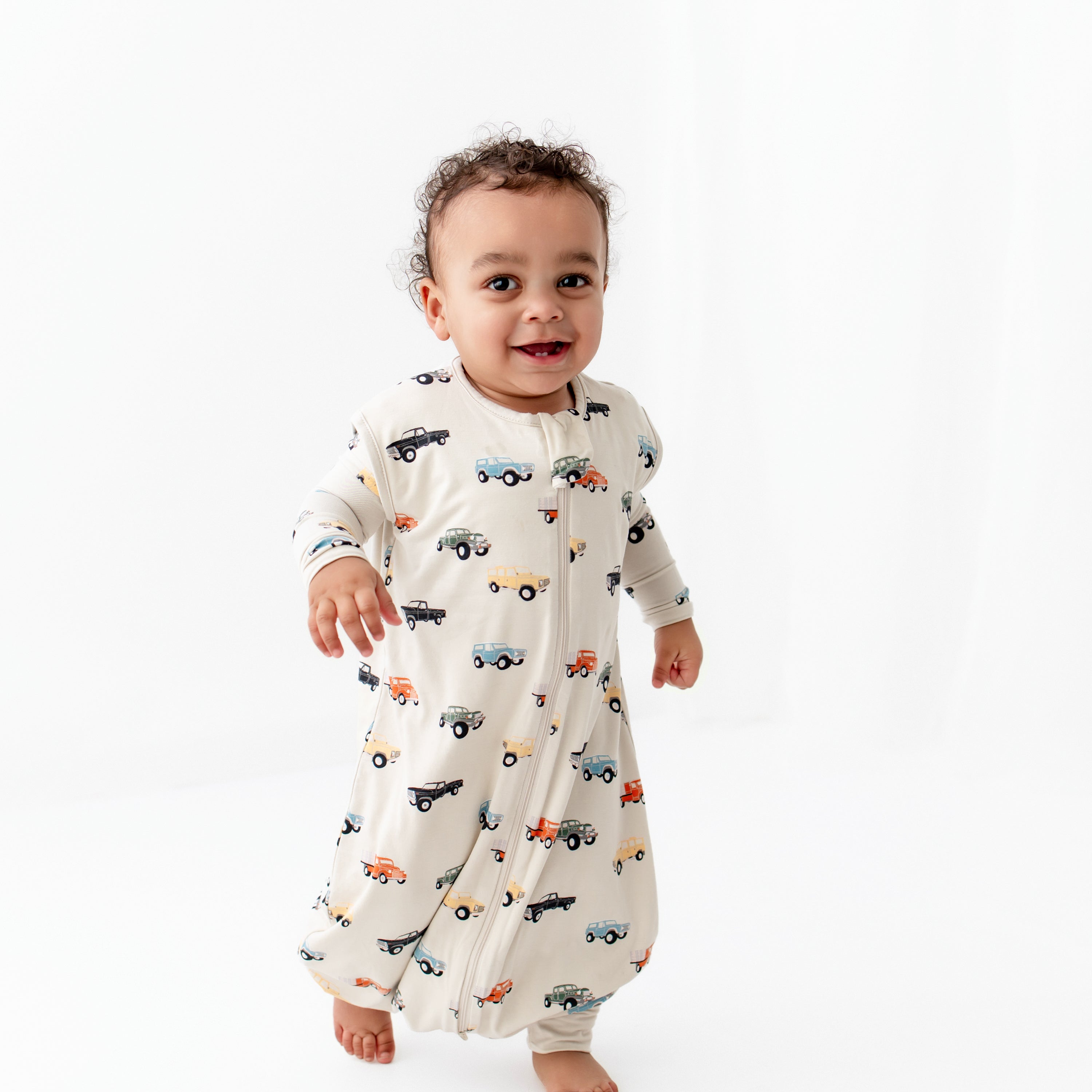 Child walking wearing Sleep Bag Walker in Vintage Truck 0.5