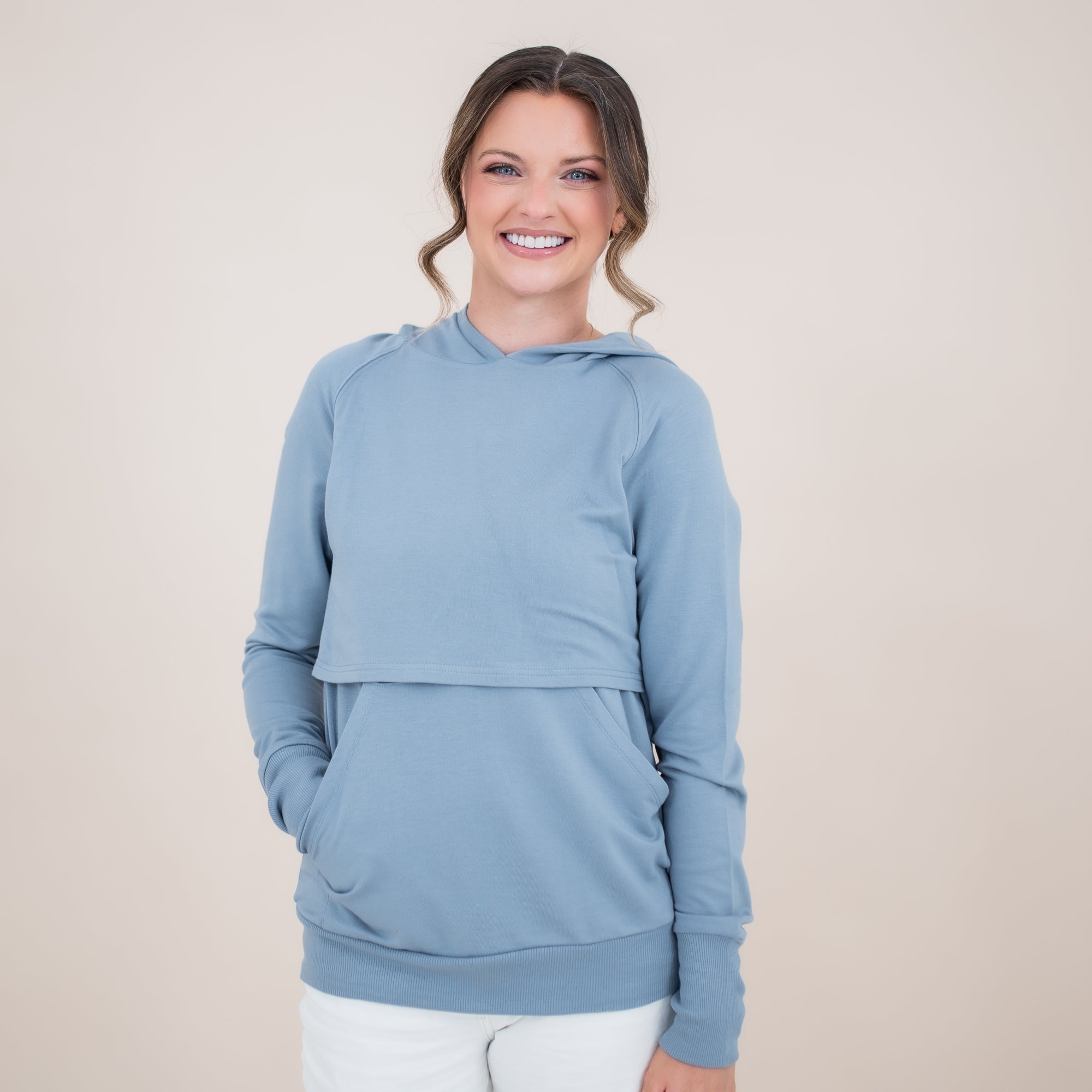 Women's French Terry Nursing Hoodie in Slate