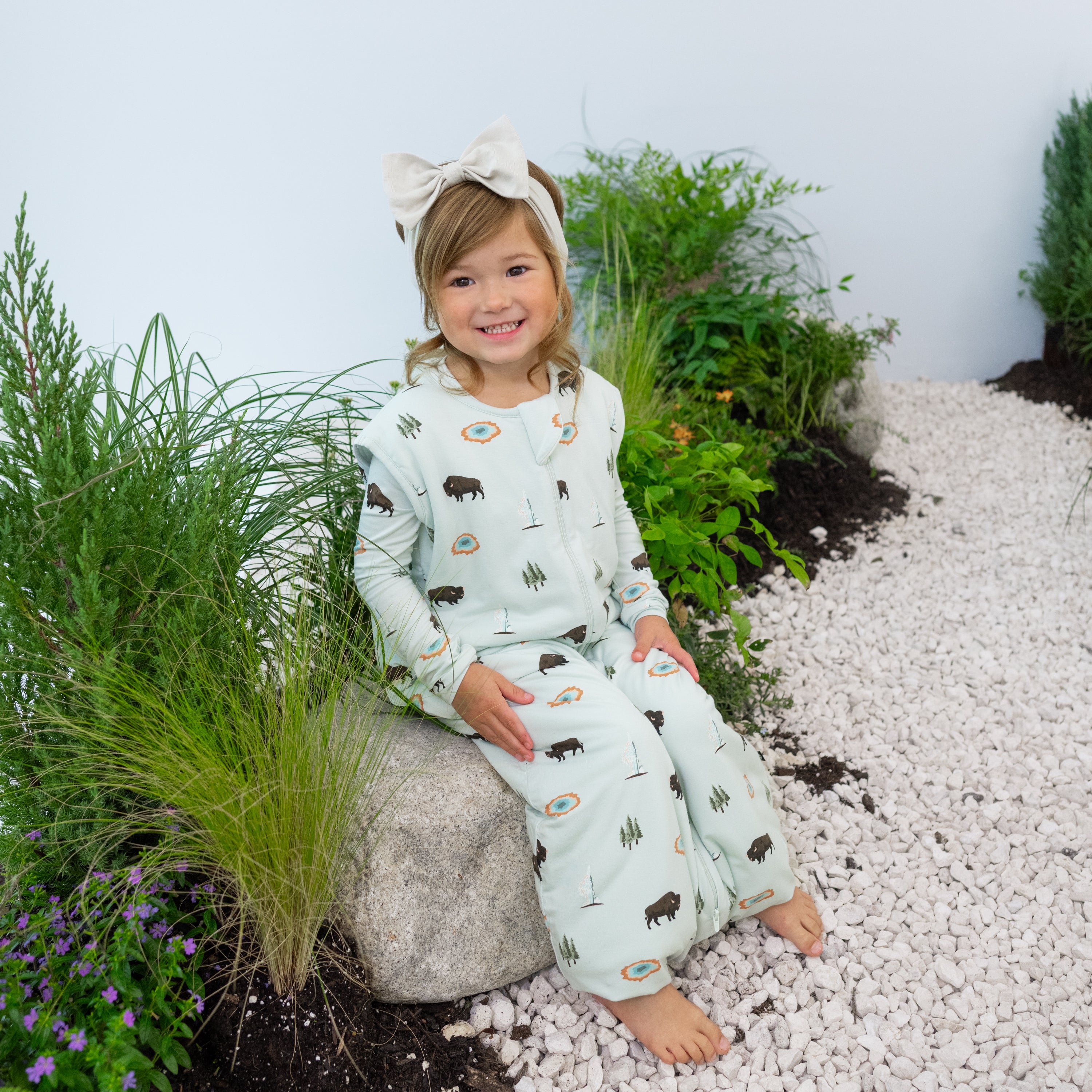 Toddler wearing Yellowstone Sleep Bag Walker 1.0