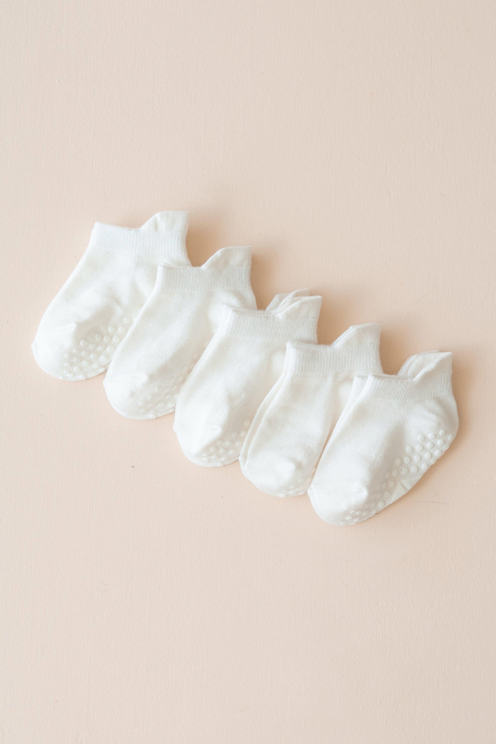 Kyte Baby Ankle Socks with Ribbed Cuff Combo 5-Pack in Cloud