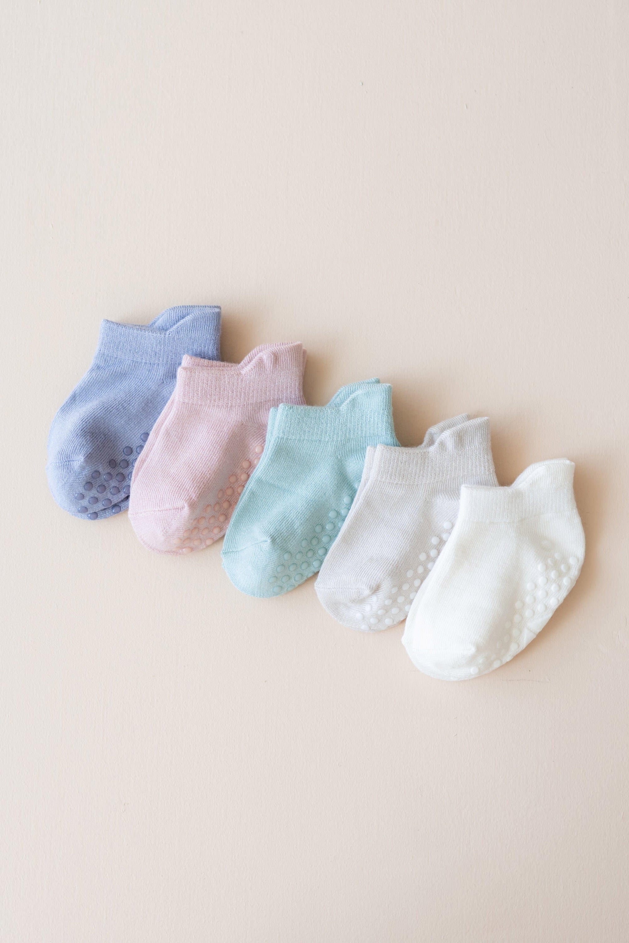 Ankle Socks with grips Combo 5-Pack in Pastel