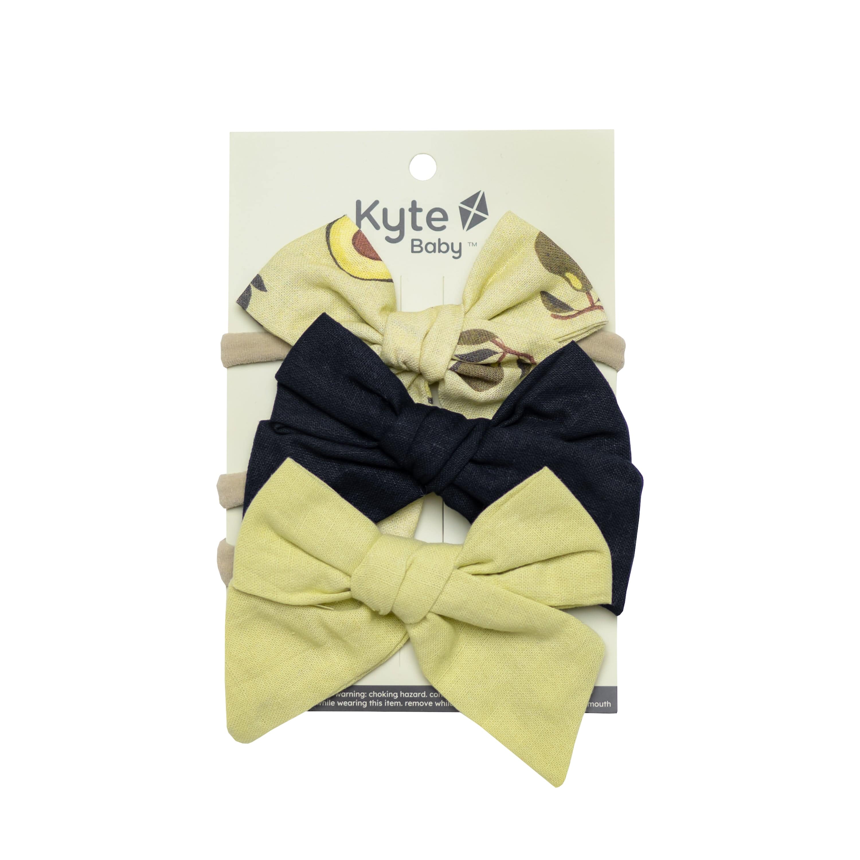 Kyte Baby Baby Bows Avocado/Kiwi/Midnight 3-Pack Bows in Avocado, Kiwi, and Midnight