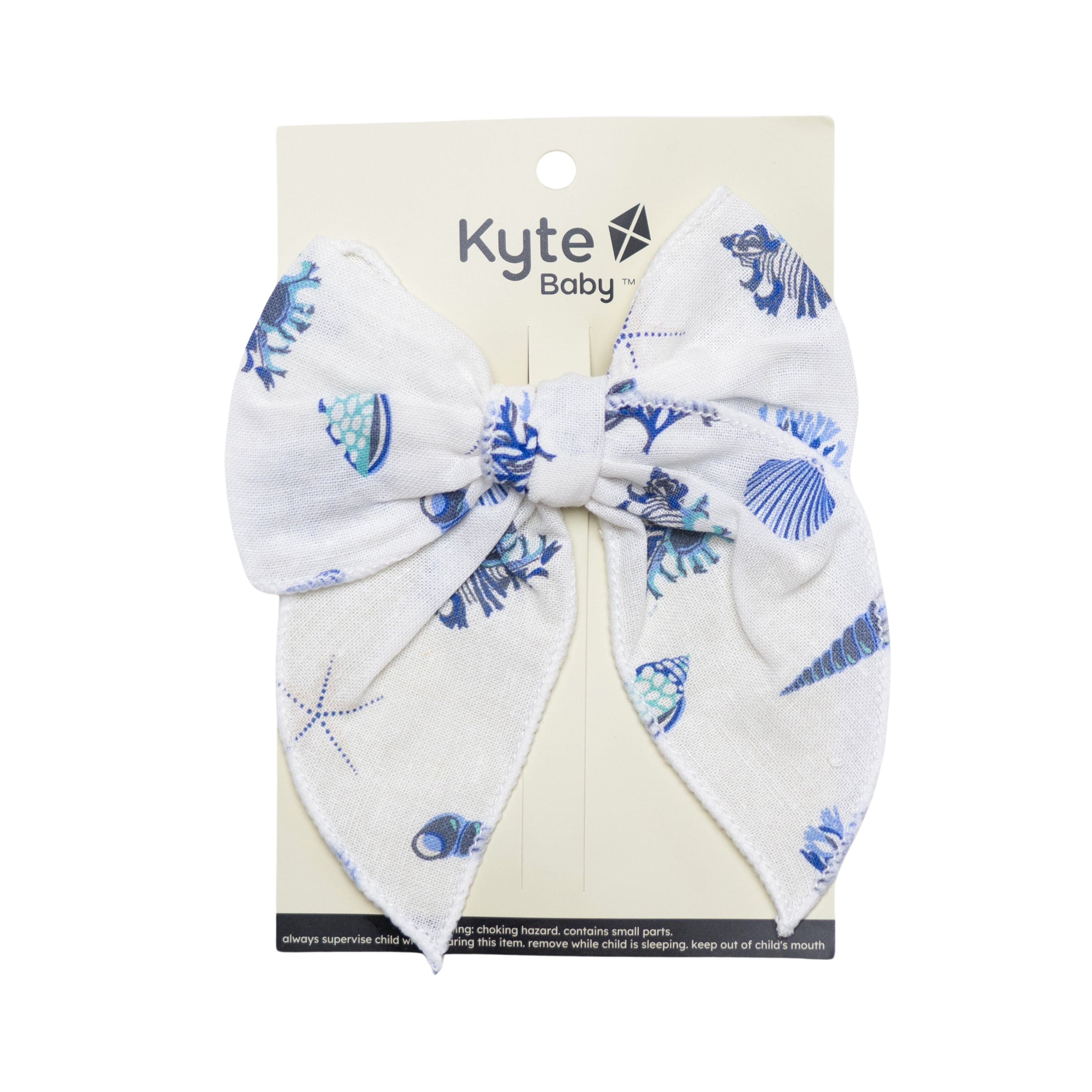 Kyte Baby Baby Bows Royal Shell Linen Fable Bow in Royal Shell