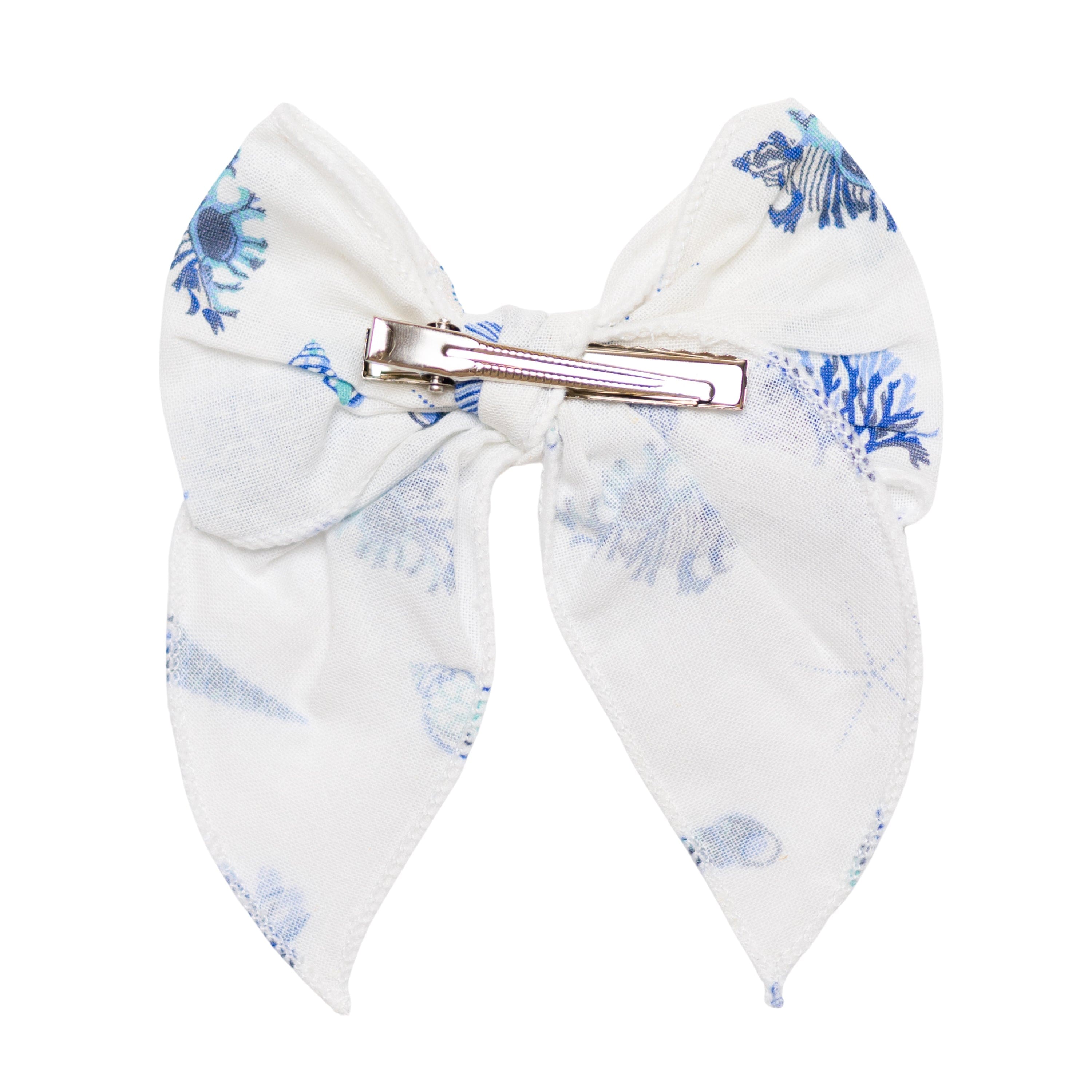 Kyte Baby Baby Bows Royal Shell Linen Fable Bow in Royal Shell