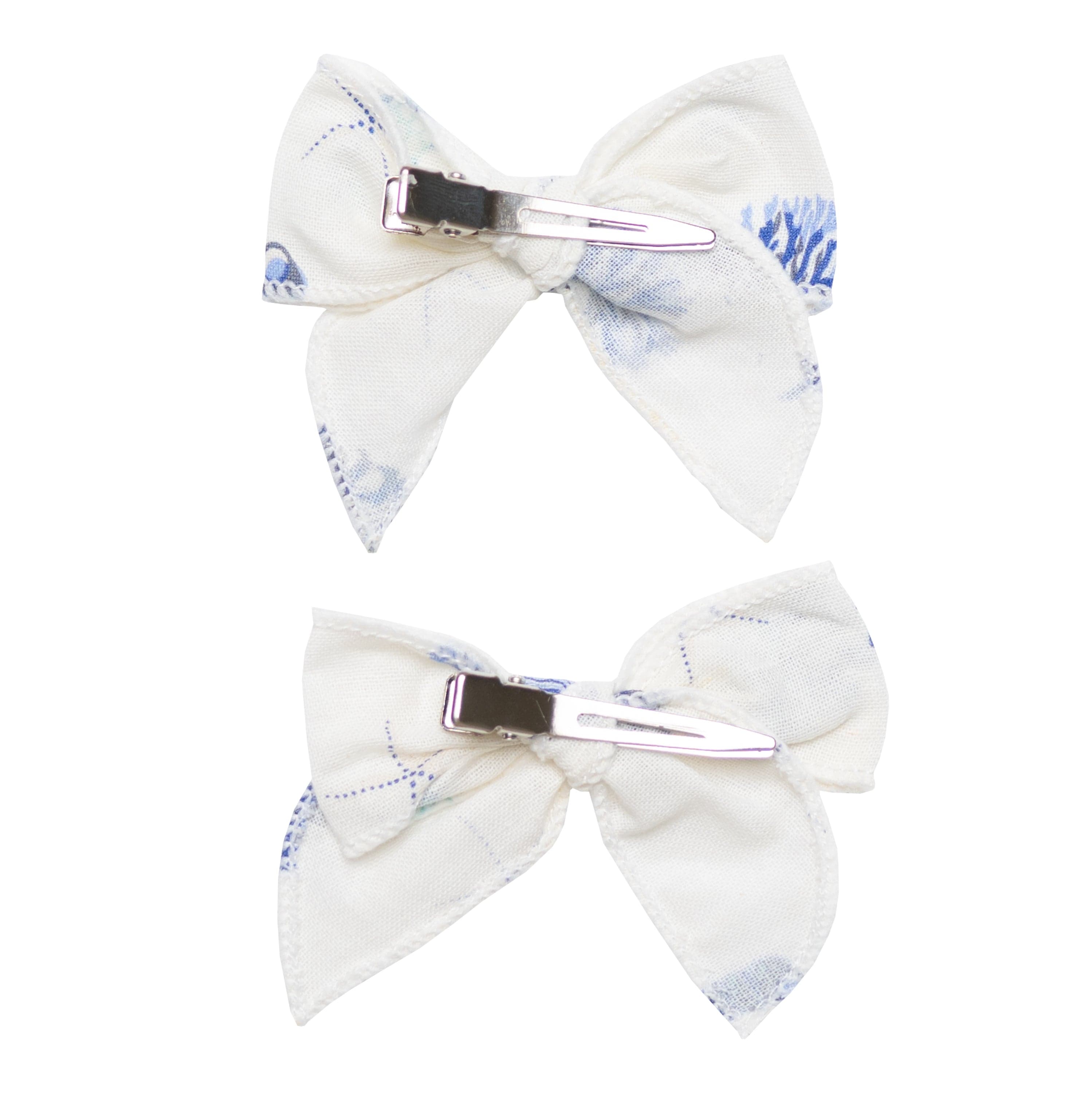 Kyte Baby Baby Bows Royal Shell Linen Piggie Bows in Royal Shell