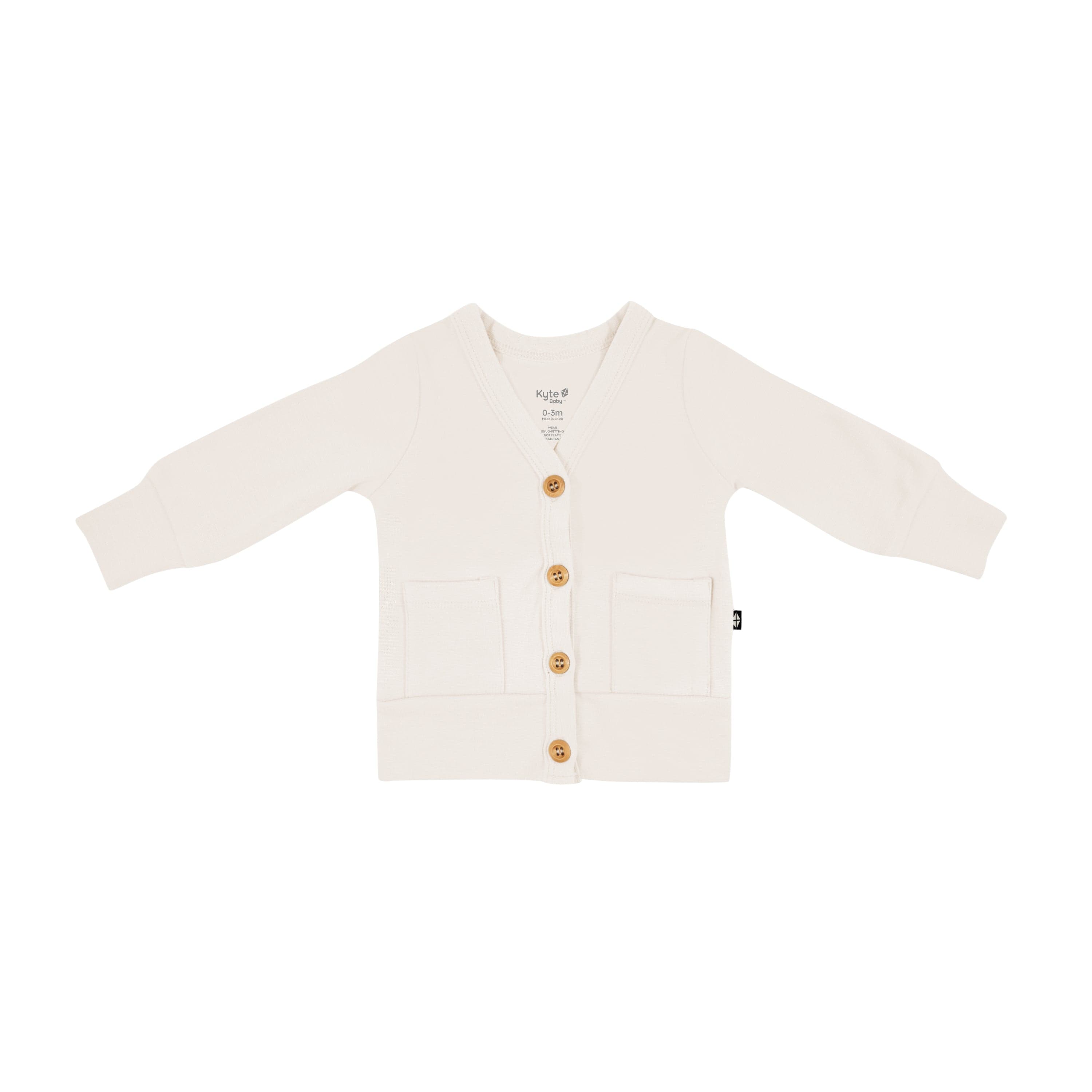 Kyte Baby Bamboo Jersey Cardigan in Oat