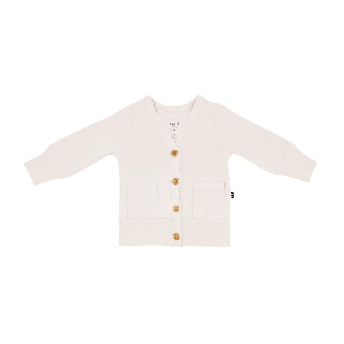 Kyte Baby Bamboo Jersey Cardigan in Oat