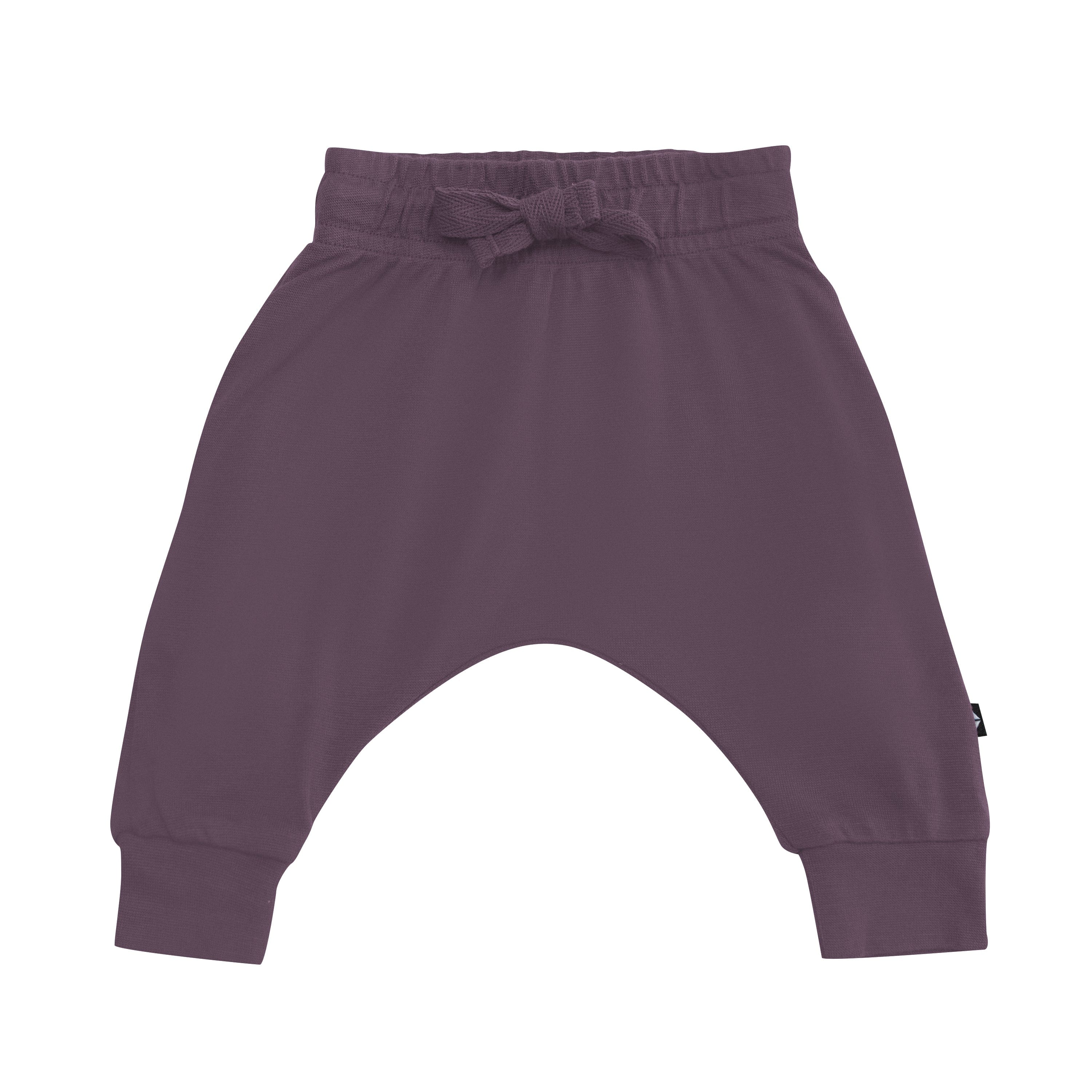 Bamboo Jersey Drawstring Harem Pants in Currant