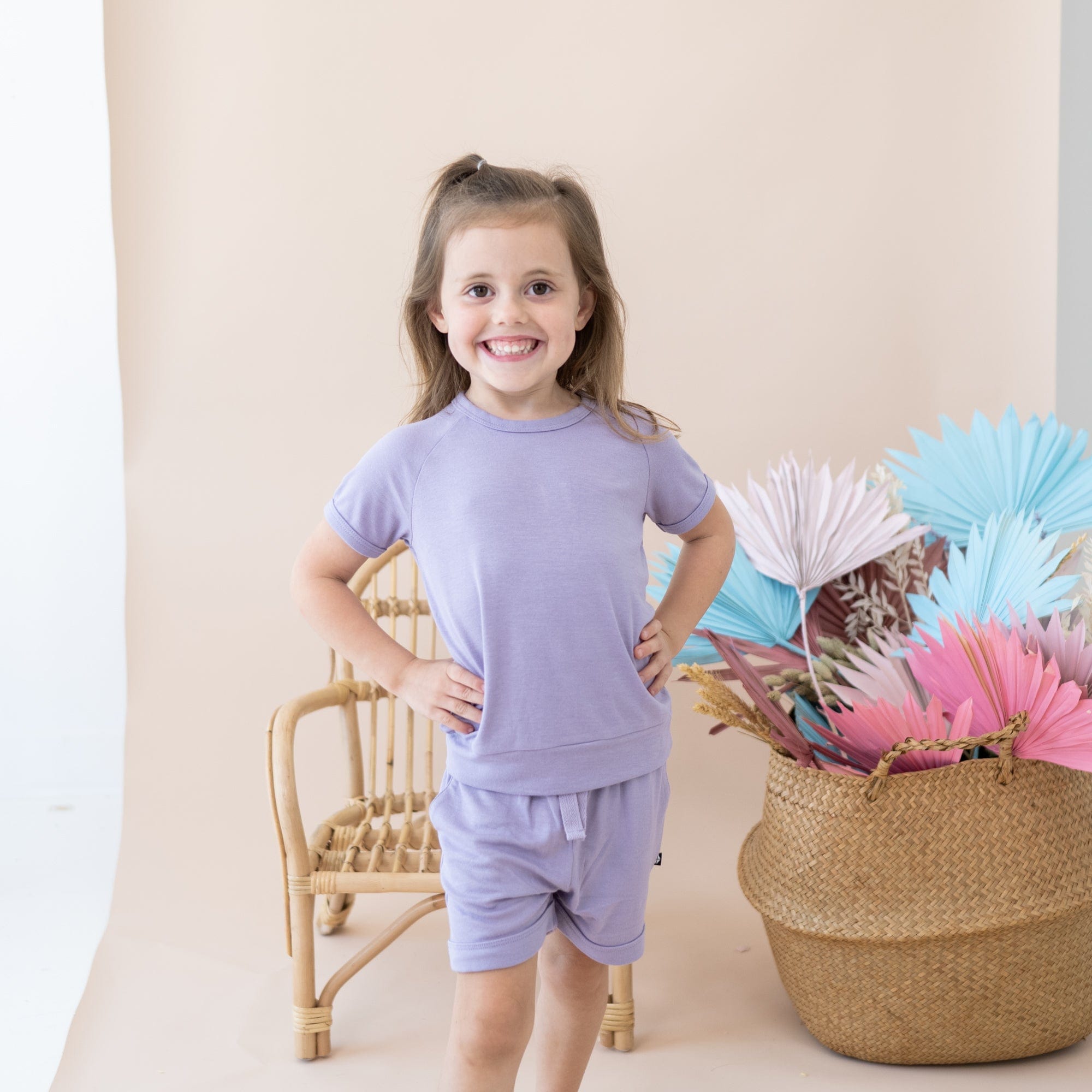 Kyte Baby Bamboo Jersey Short Sleeve Jogger Set Bamboo Jersey Short Sleeve Jogger Set in Taro