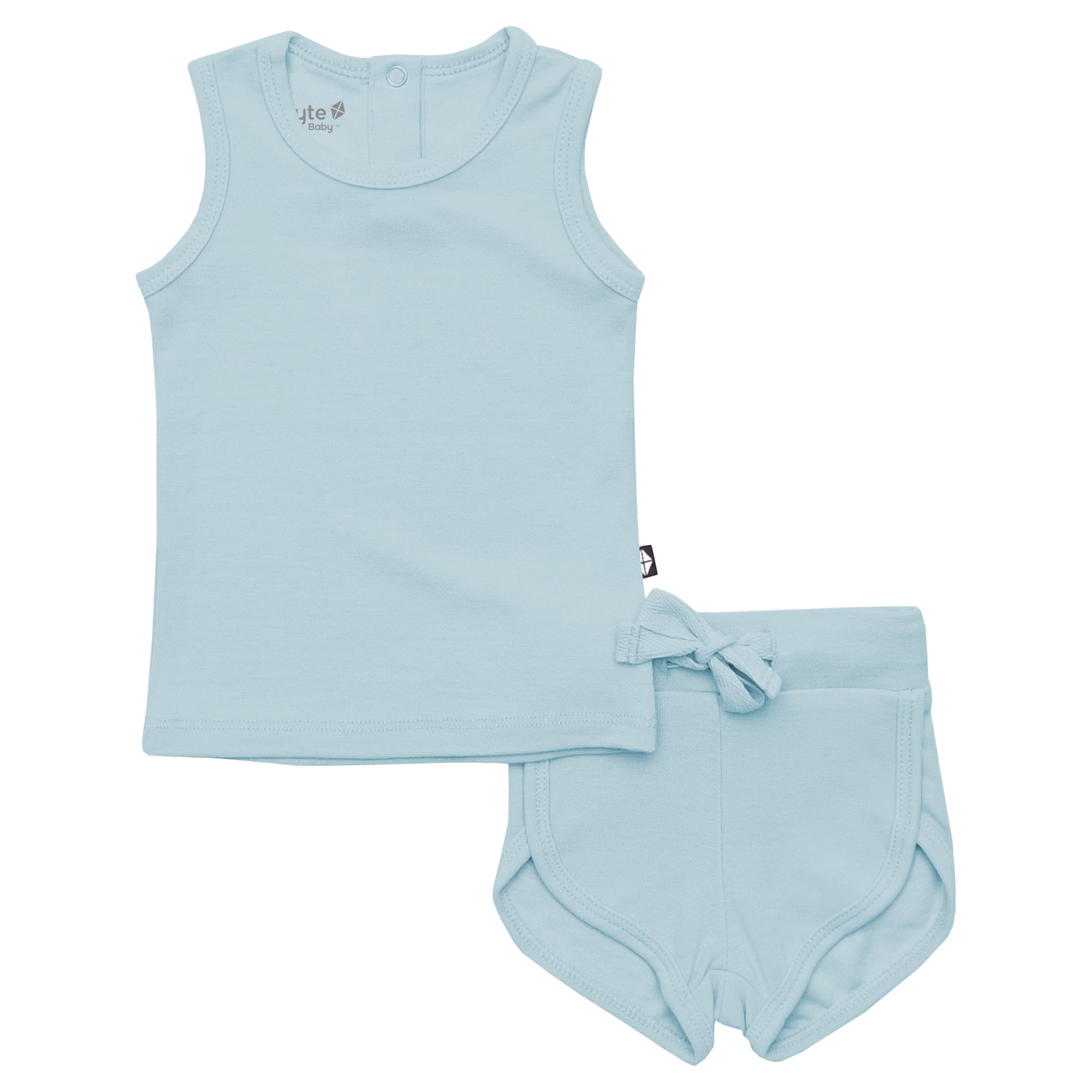 Kyte Baby Bamboo Jersey Tank Jogger Set in Fog