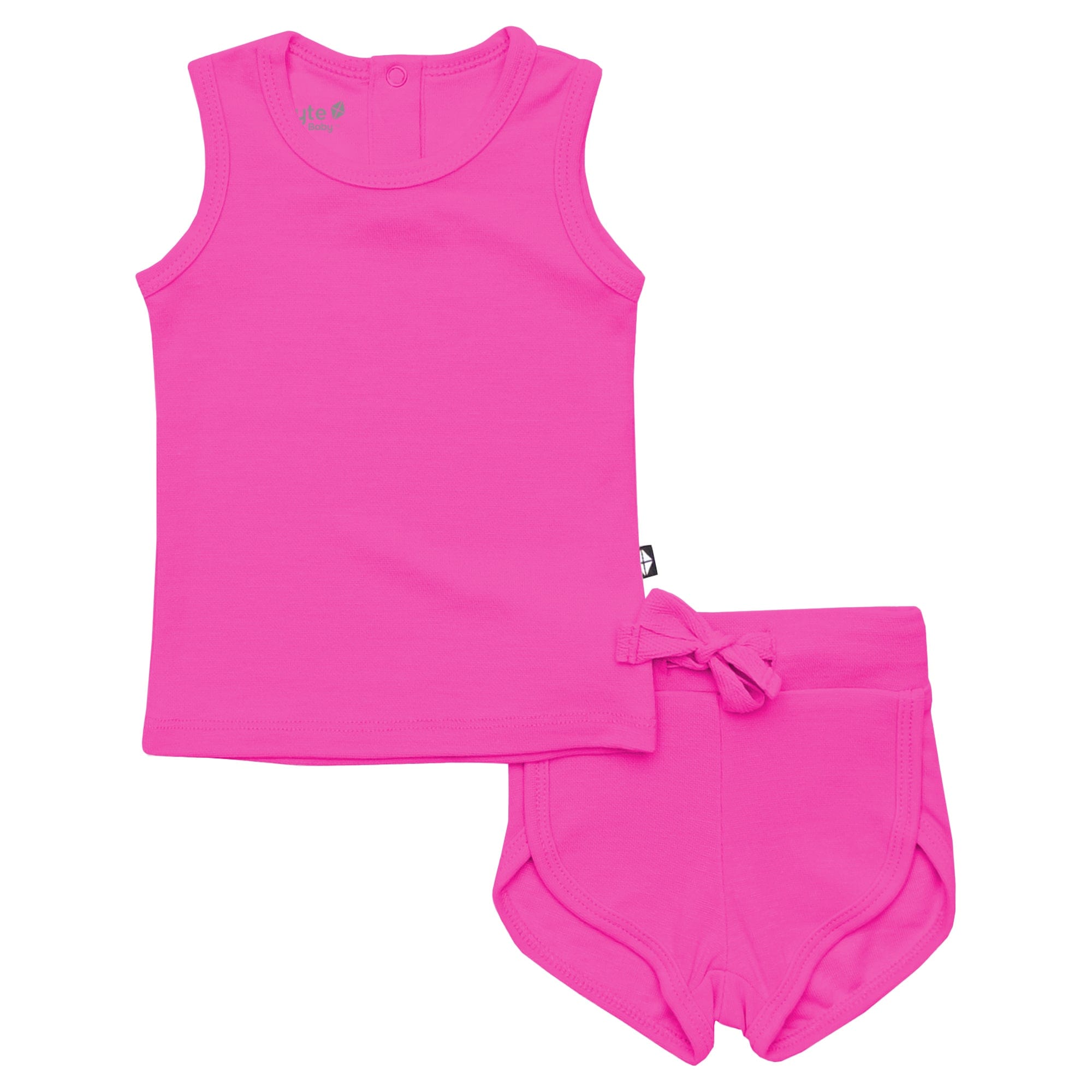 Kyte Baby Bamboo Jersey Tank Jogger Set in Raspberry
