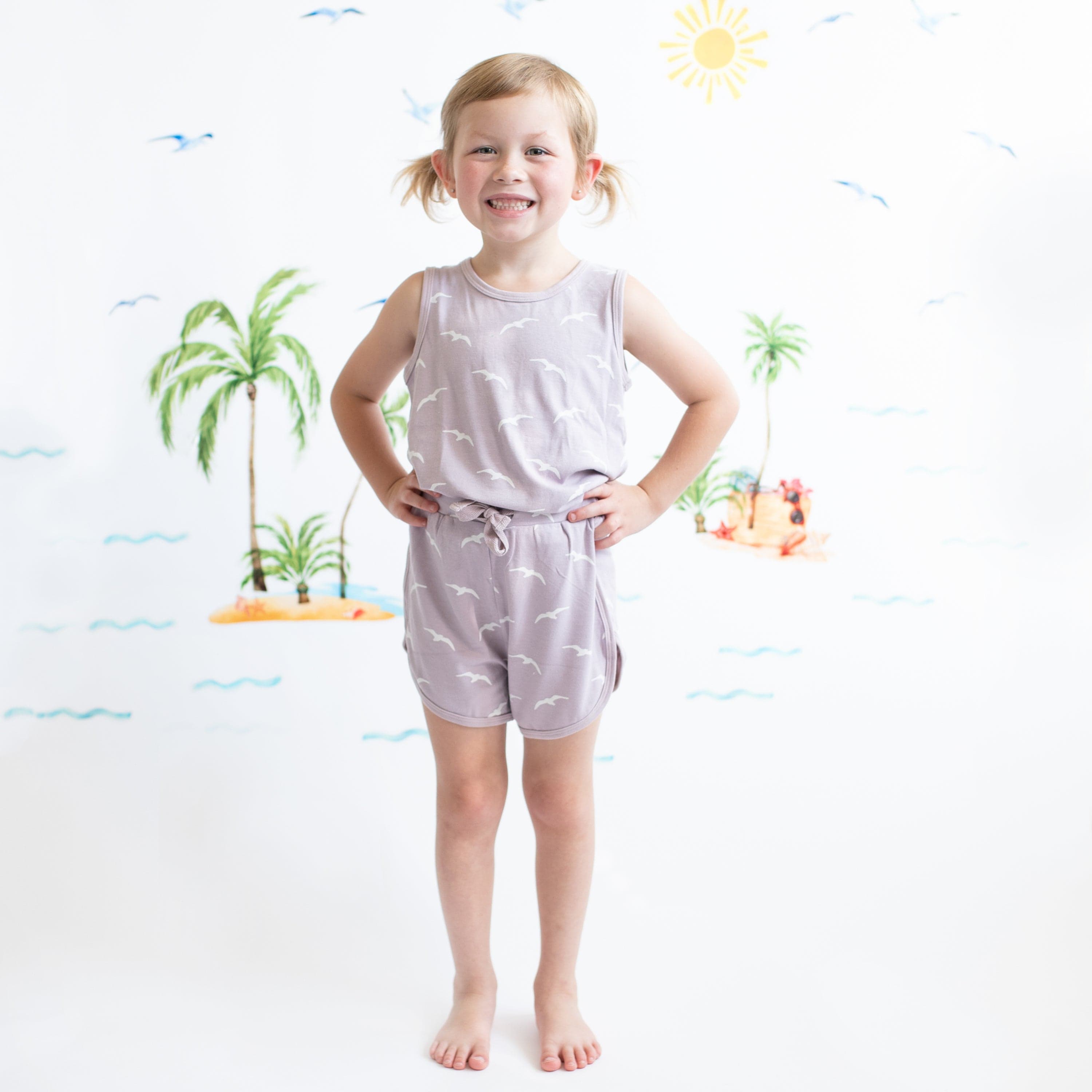 Kyte Baby Bamboo Jersey Tank Jogger Set Bamboo Jersey Tank Jogger Set in Seagull