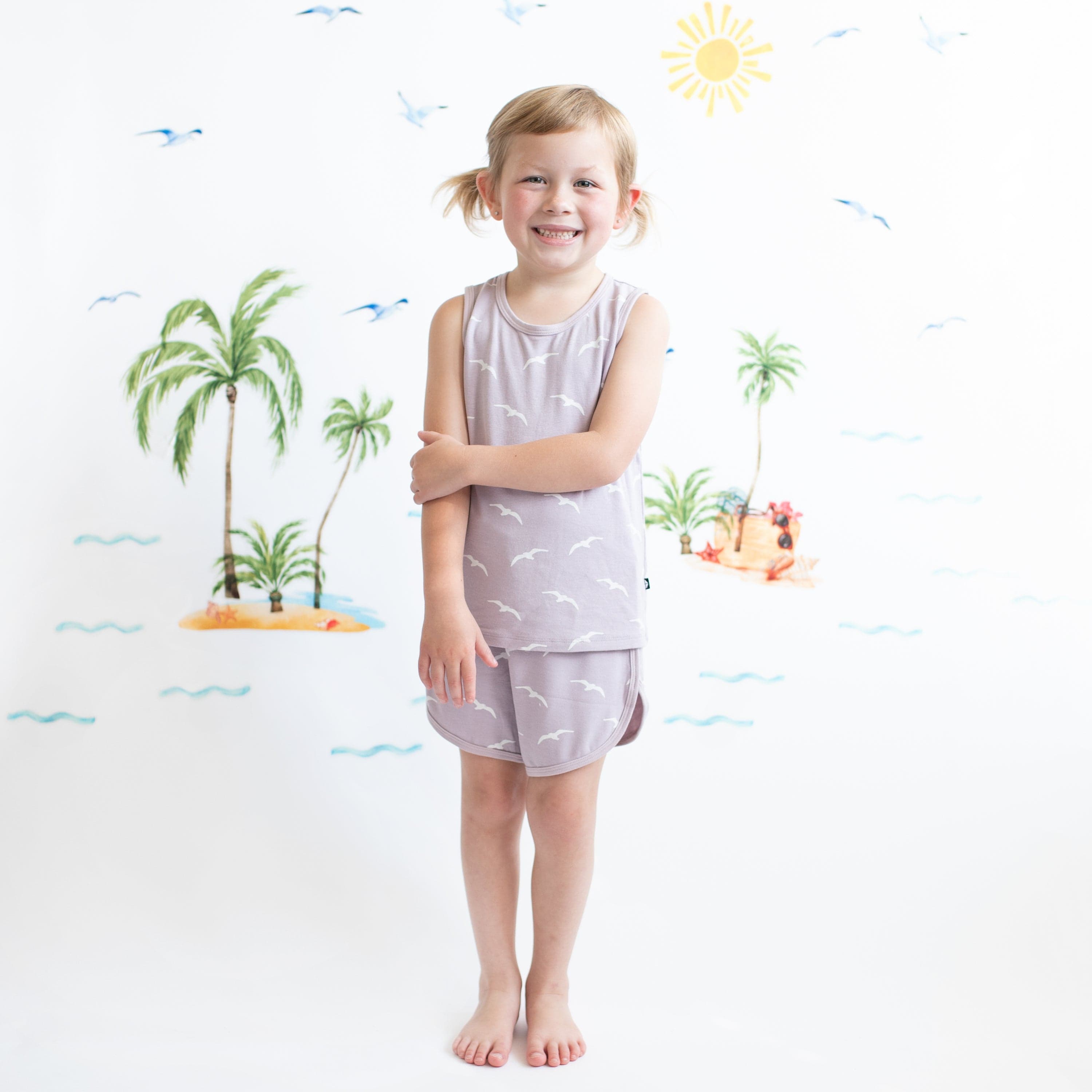 Kyte Baby Bamboo Jersey Tank Jogger Set Bamboo Jersey Tank Jogger Set in Seagull