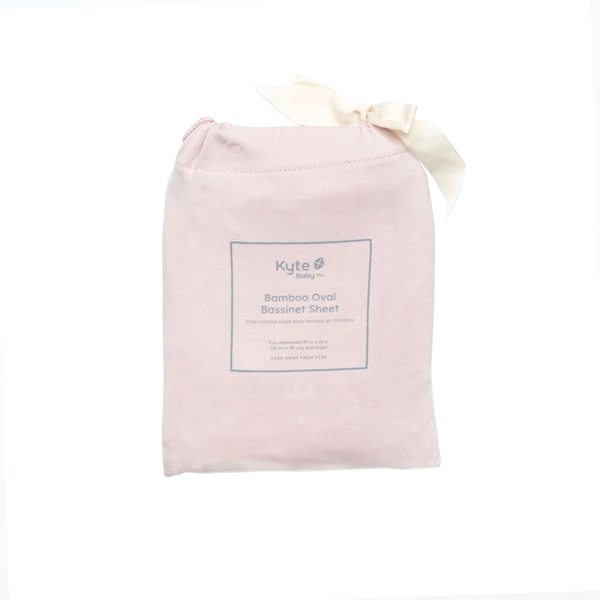 Blush Kyte Baby bamboo Oval Bassinet Sheet in bag