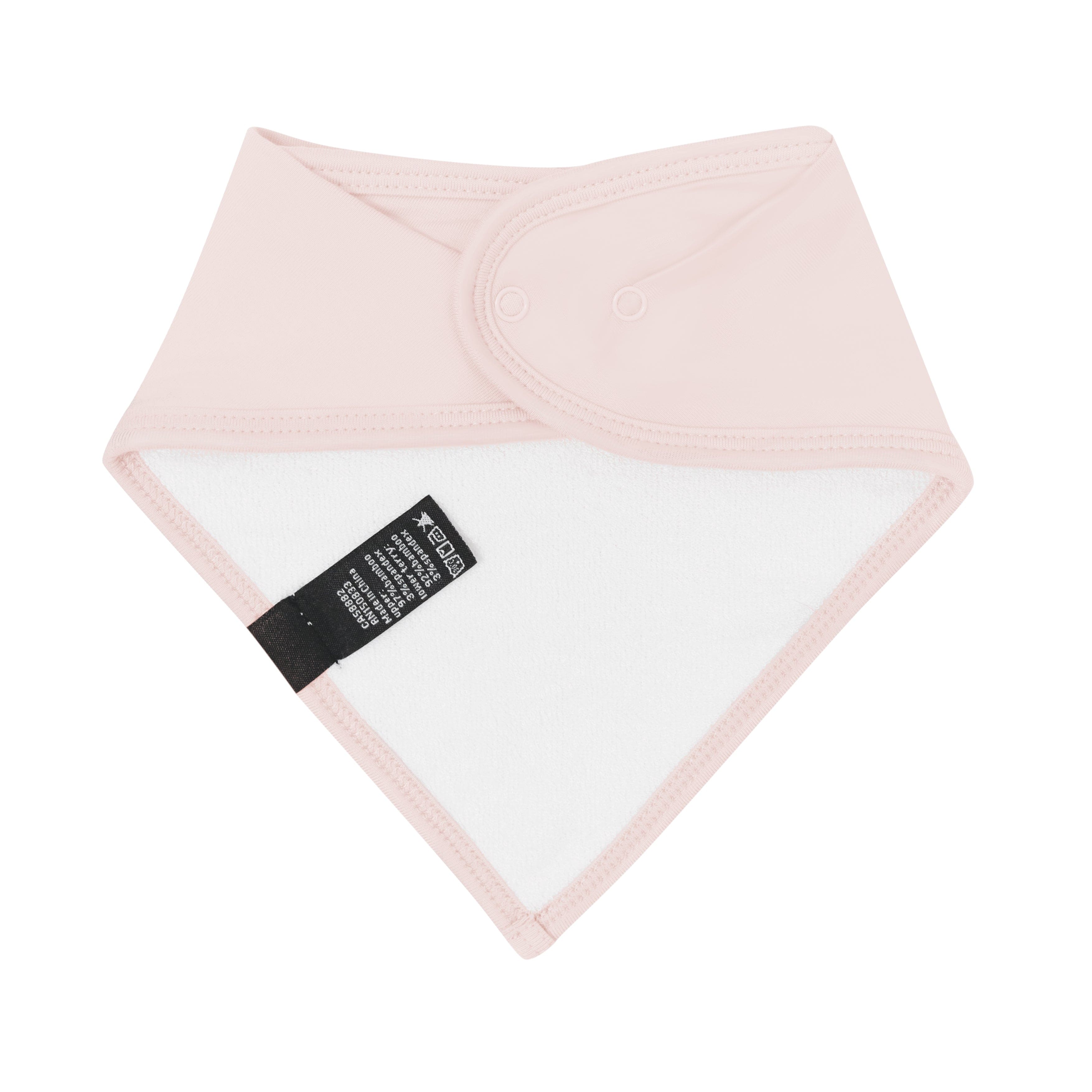 Bamboo terry lining on Kyte Baby Bib in Blush