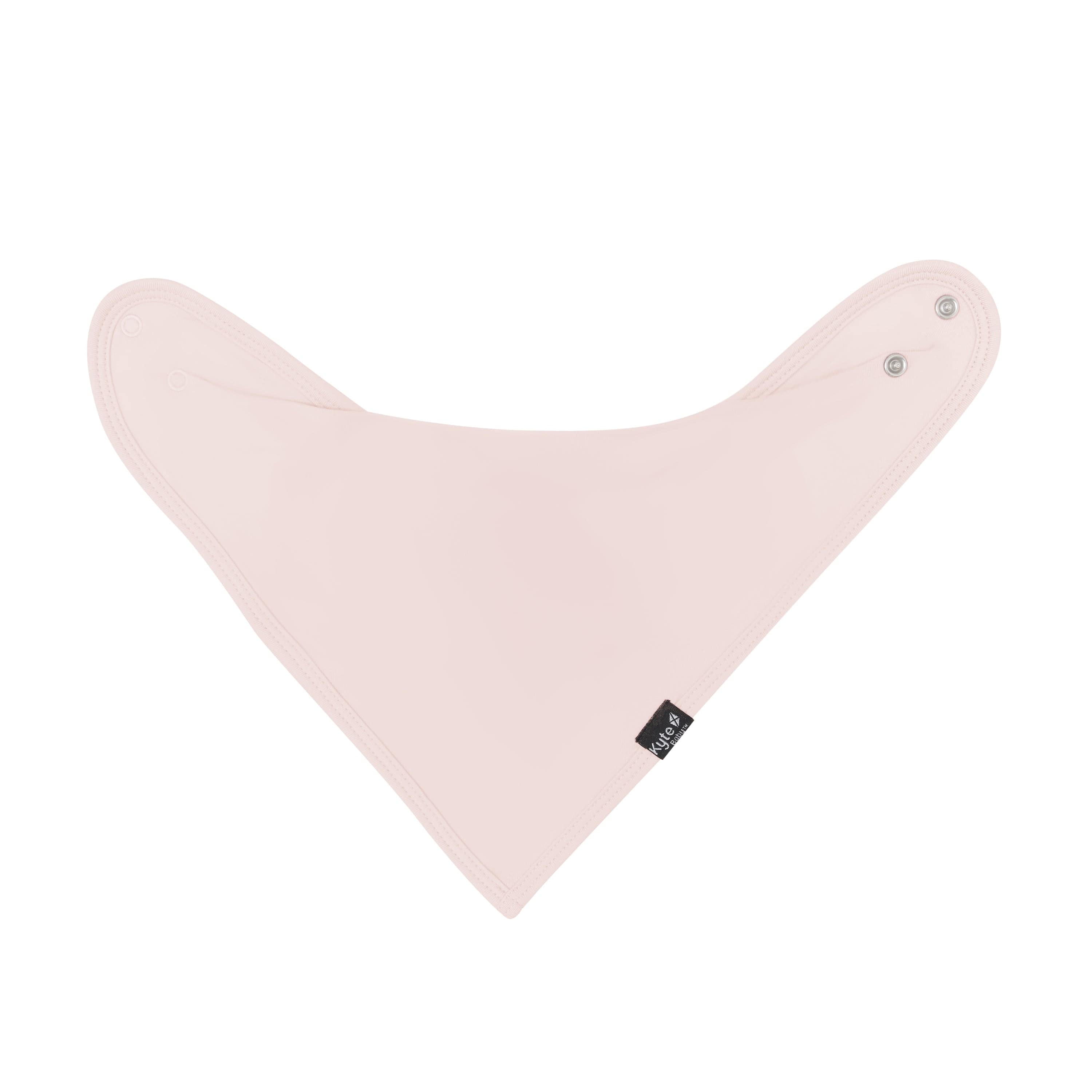 Adjustable snaps on Kyte Baby Bib in Blush