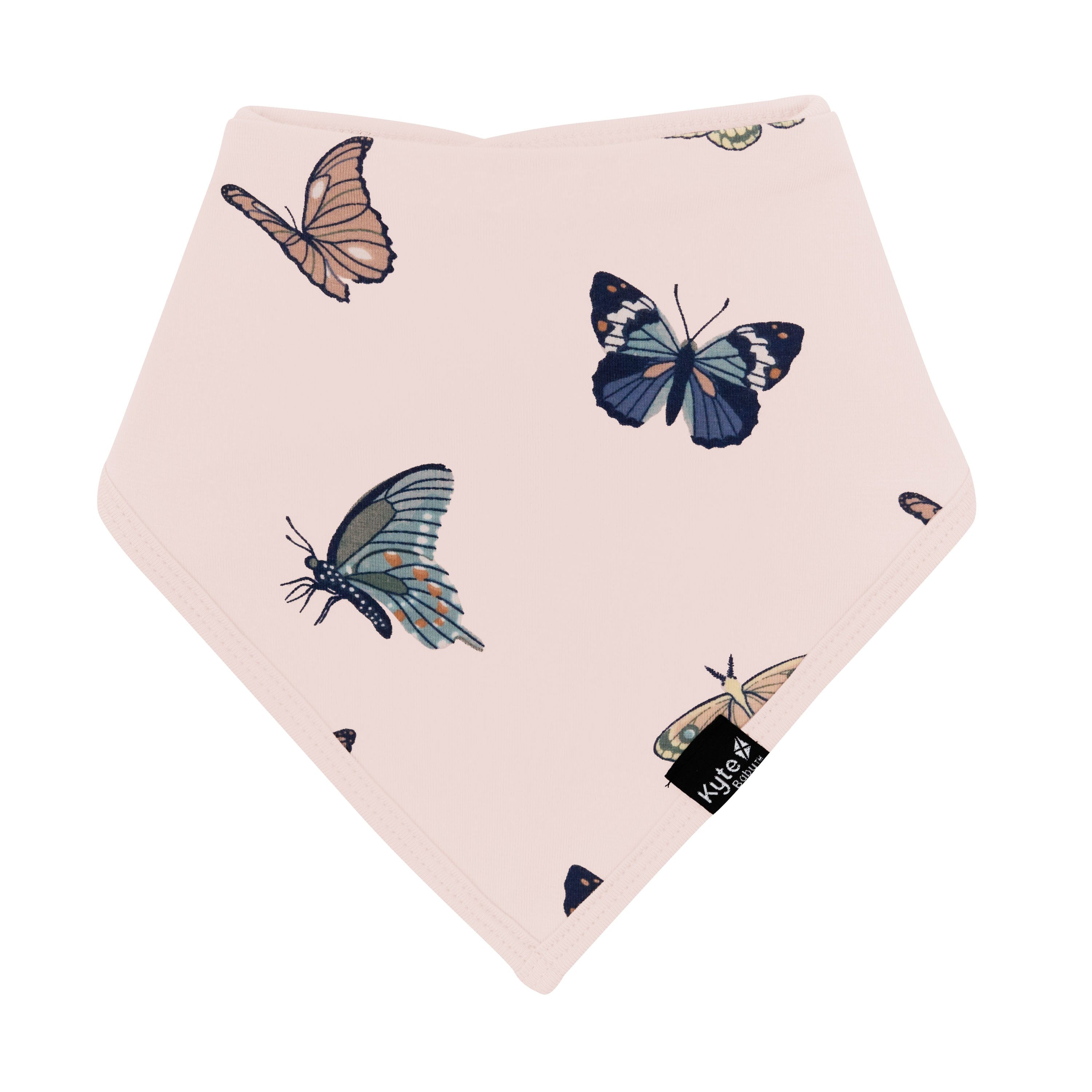 Front of the Bib in Blush Butterfly