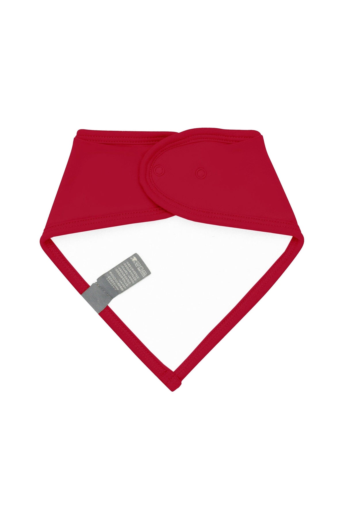 Bamboo terry lining on Kyte Baby Bib in Cardinal red