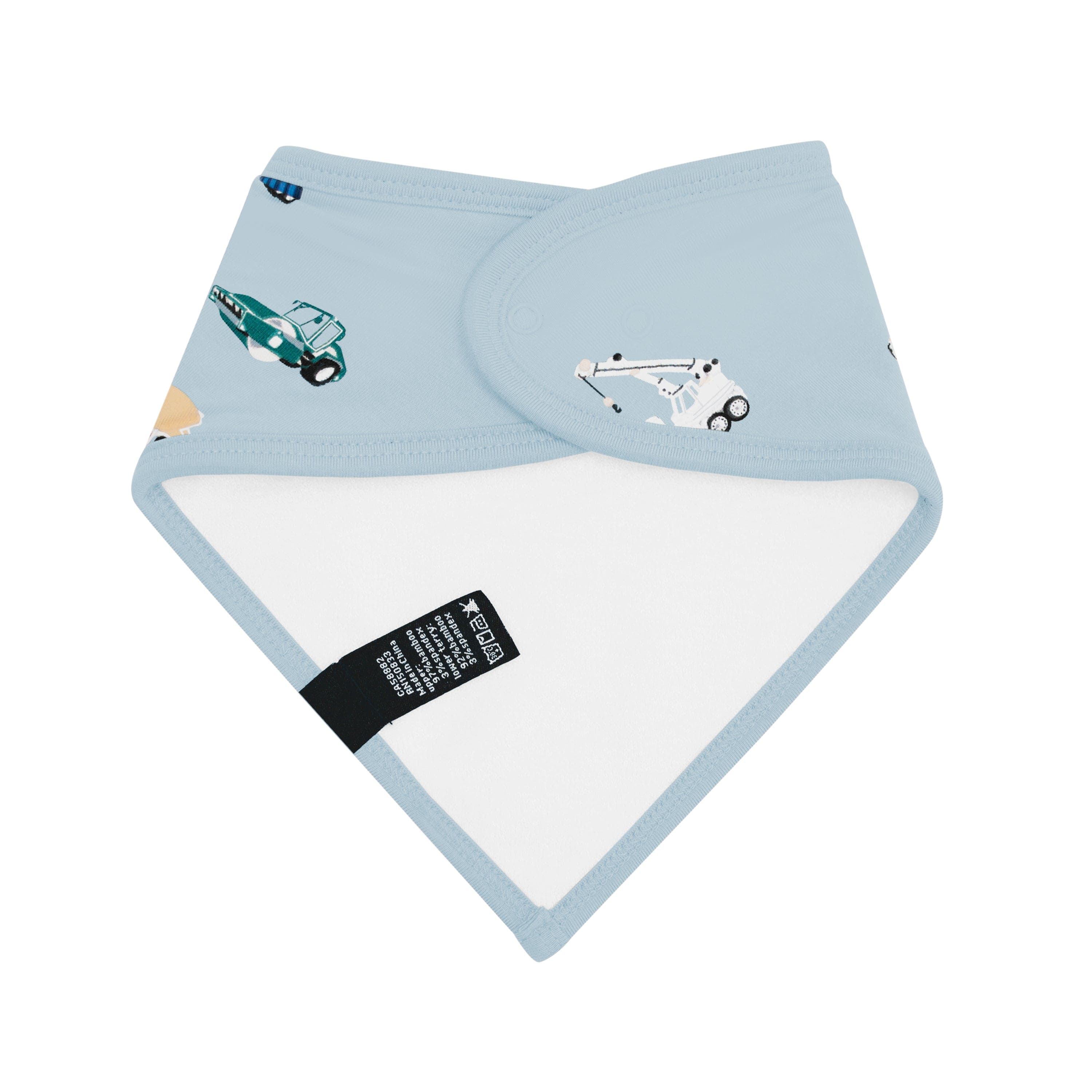 Bamboo terry lining on Kyte Baby Bib in Construction