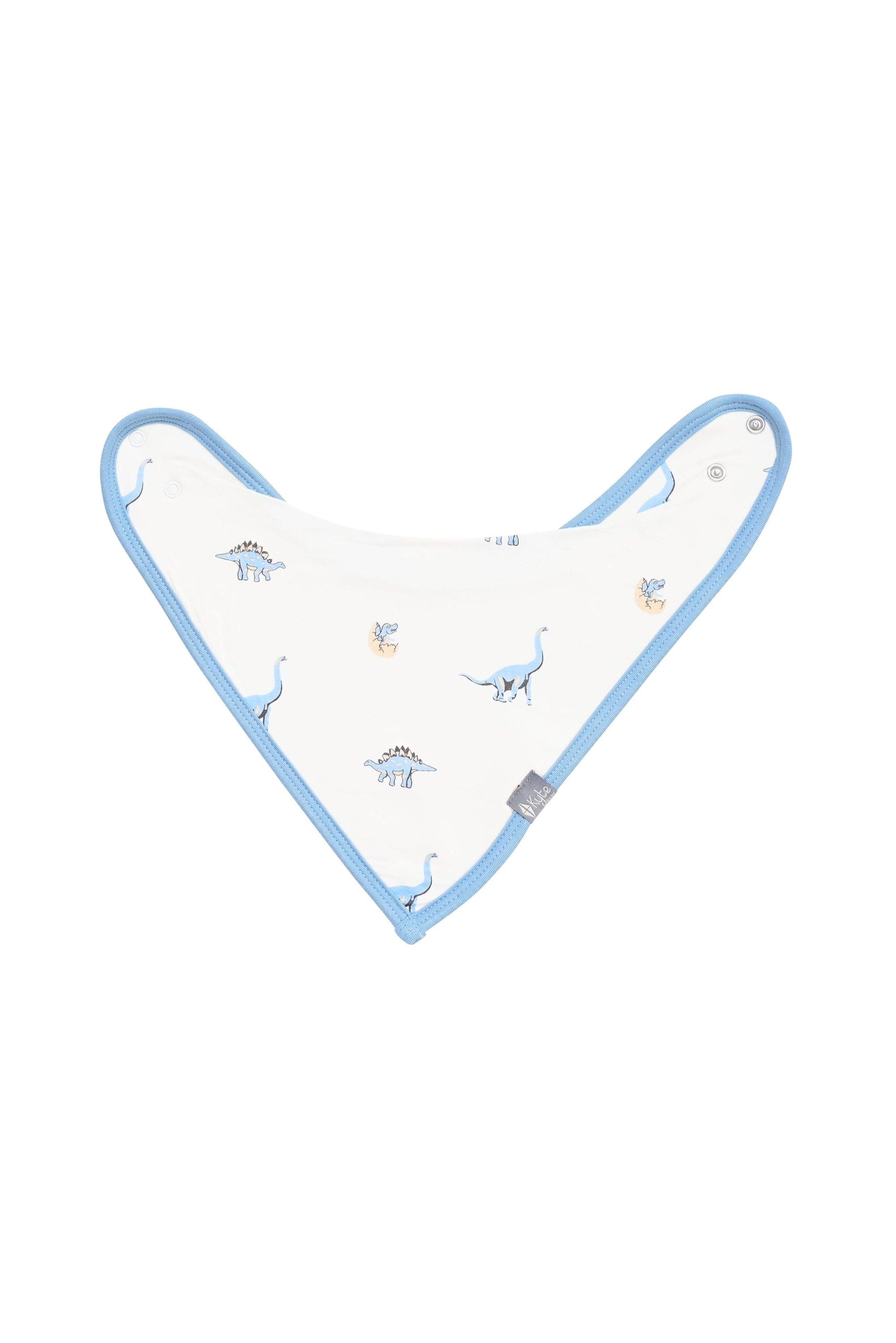 Adjustable snaps on Kyte Baby Printed Bib in Jurassic