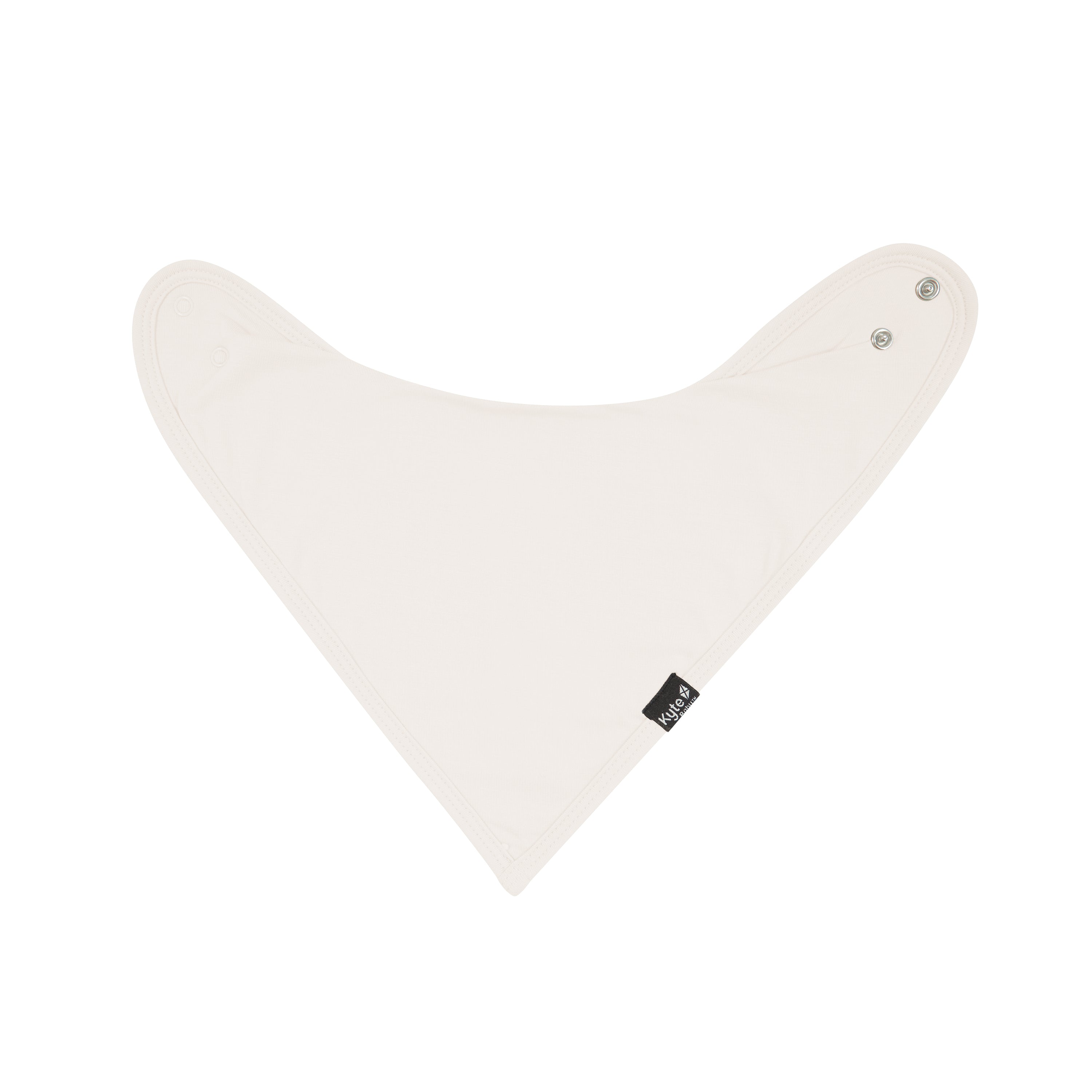 Adjustable snaps on Kyte Baby Bib in Oat