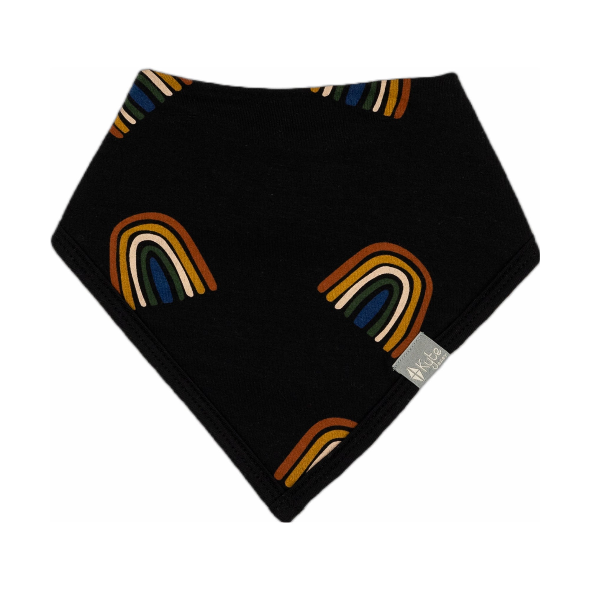 Kyte BABY Bib Rust Rainbow on Midnight Bib in Rust Rainbow on Midnight