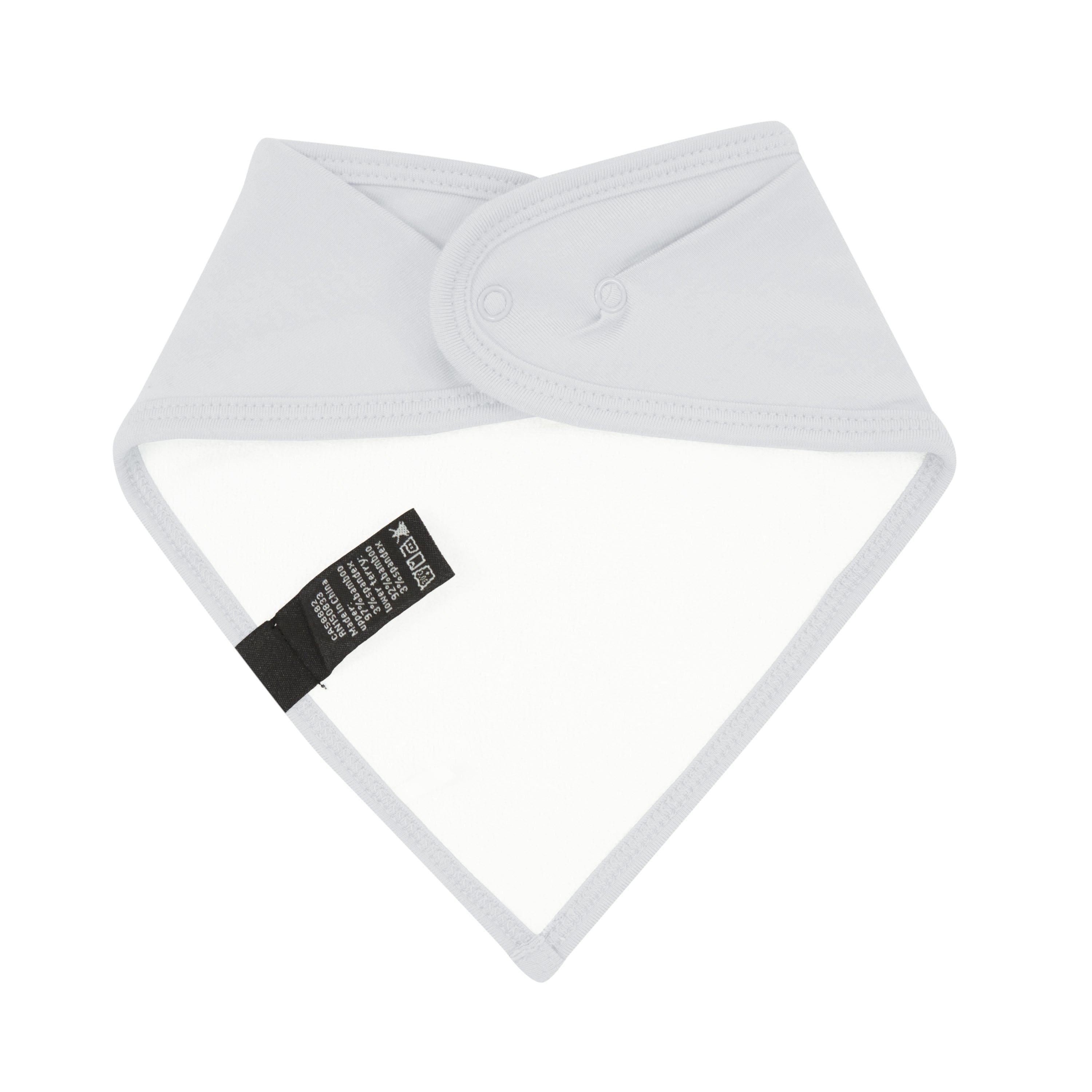 Bamboo terry lining on Kyte Baby Bib in Storm