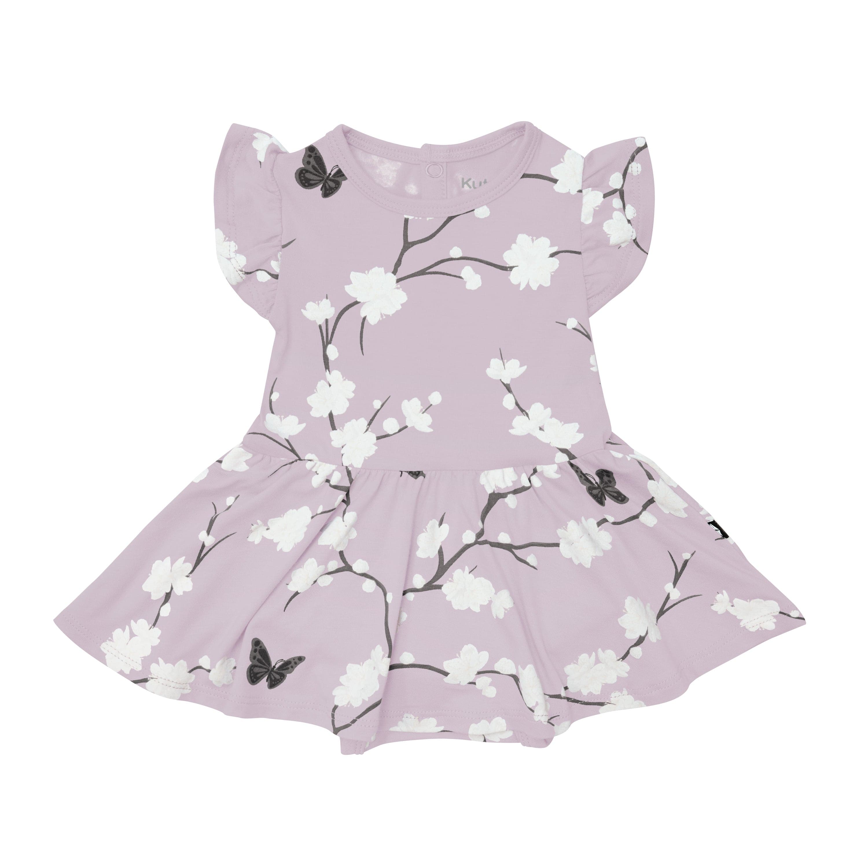 Kyte Baby Twirl Bodysuit Dress in Cherry Blossom
