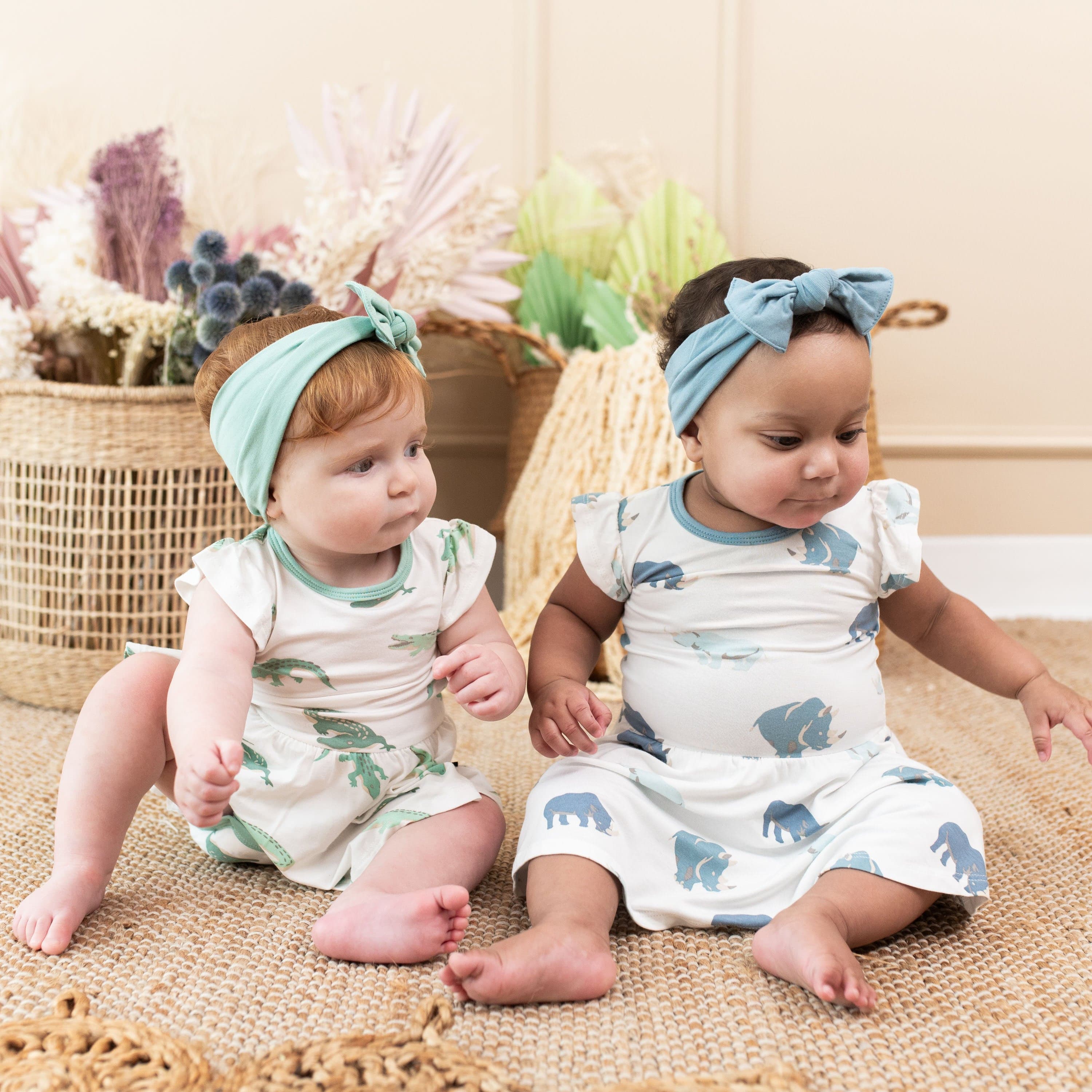 Kyte Baby Bodysuit Dress Twirl Bodysuit Dress in Crocodile