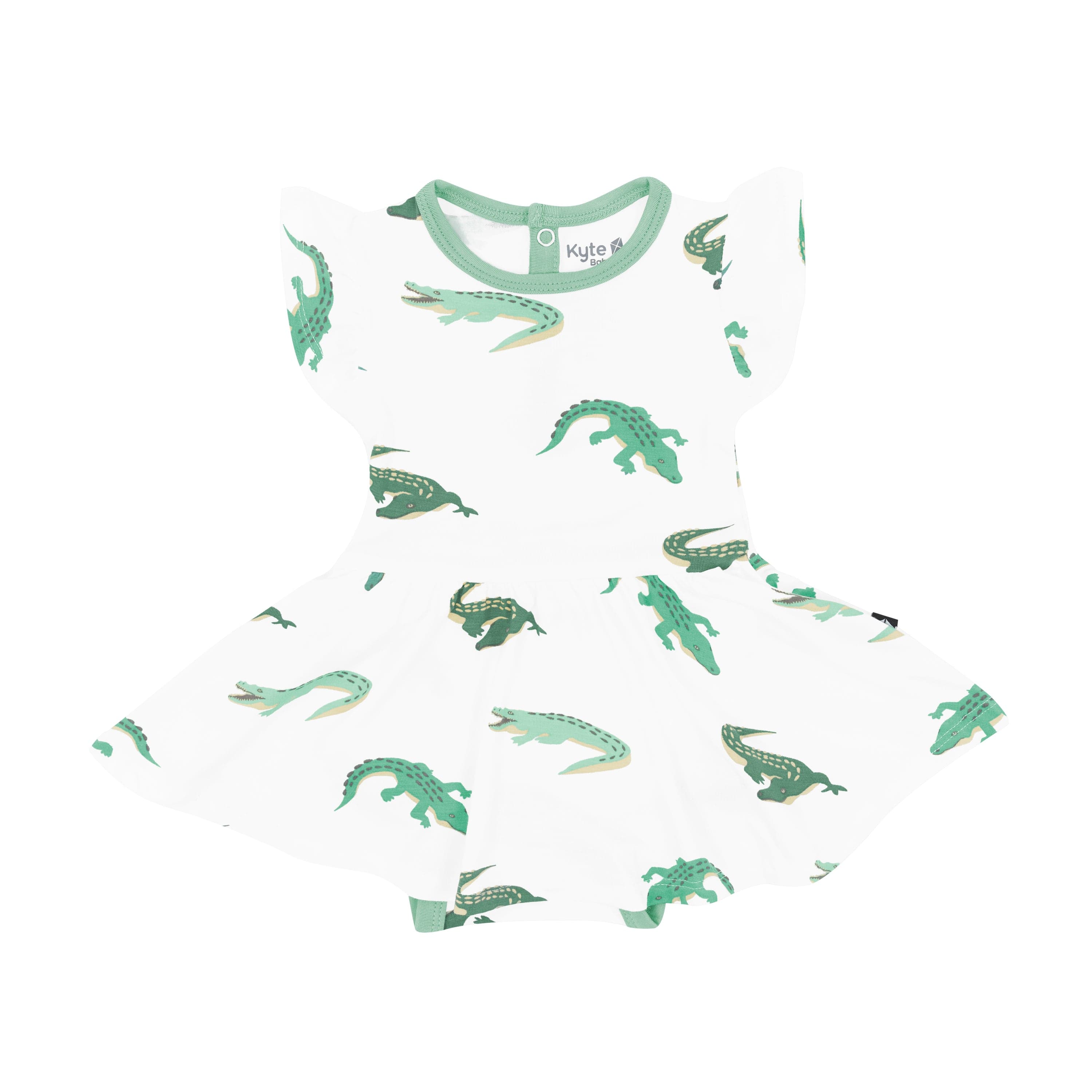 Kyte Baby Bodysuit Dress Twirl Bodysuit Dress in Crocodile