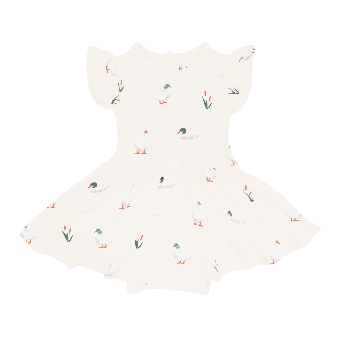 Bamboo Twirl Bodysuit Dress in Duck