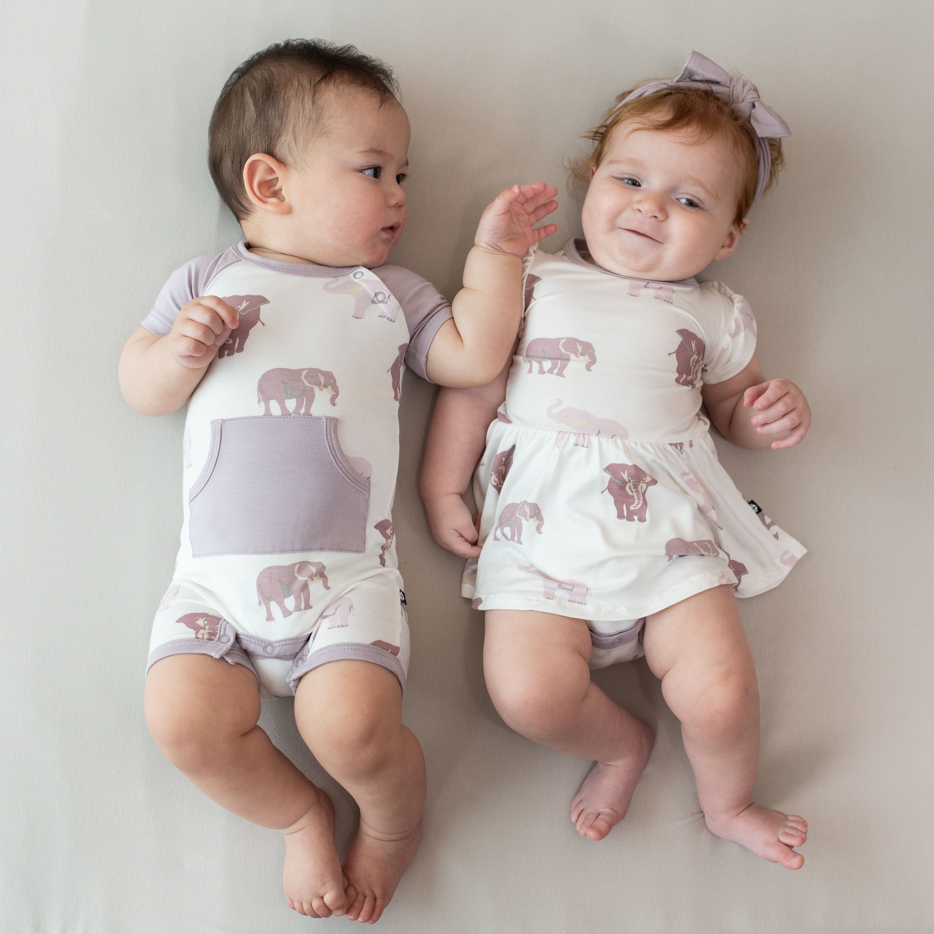 Kyte Baby Bodysuit Dress Twirl Bodysuit Dress in Elephant