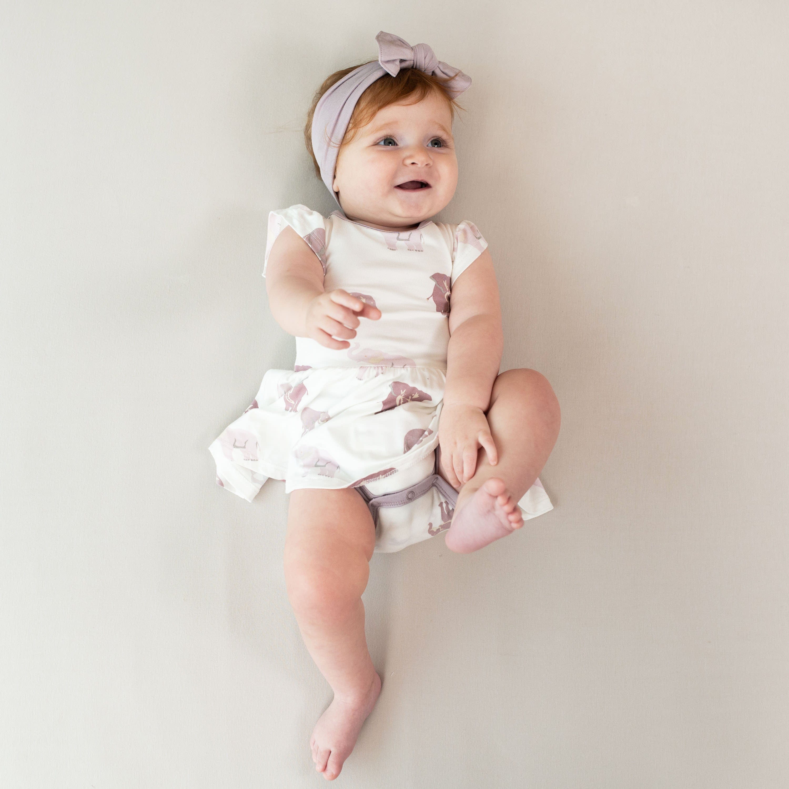 Kyte Baby Bodysuit Dress Twirl Bodysuit Dress in Elephant