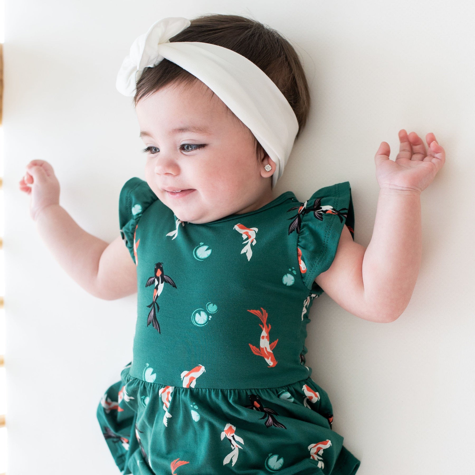 Kyte Baby Bodysuit Dress Twirl Bodysuit Dress in Koi