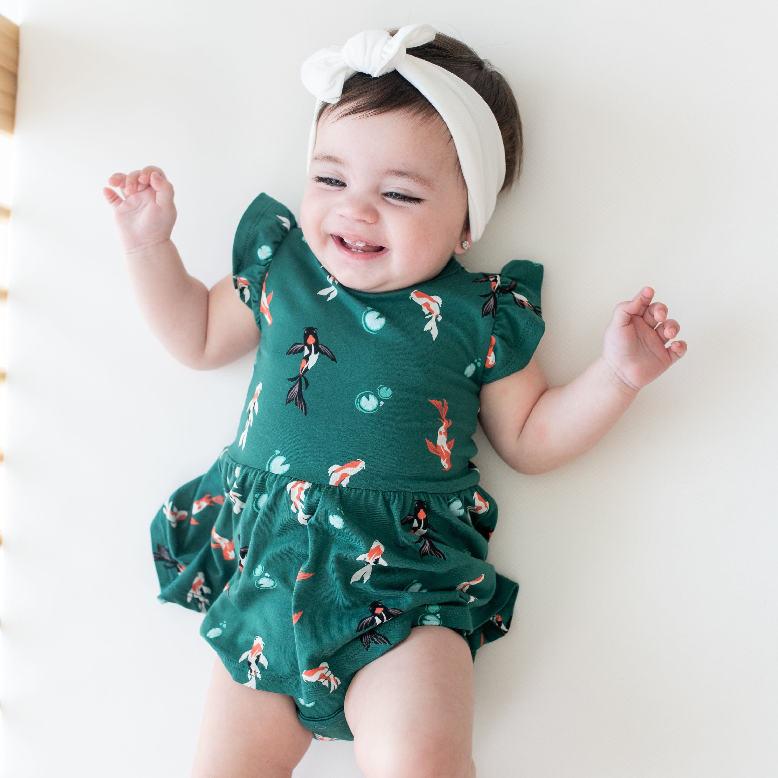 Kyte Baby Bodysuit Dress Twirl Bodysuit Dress in Koi