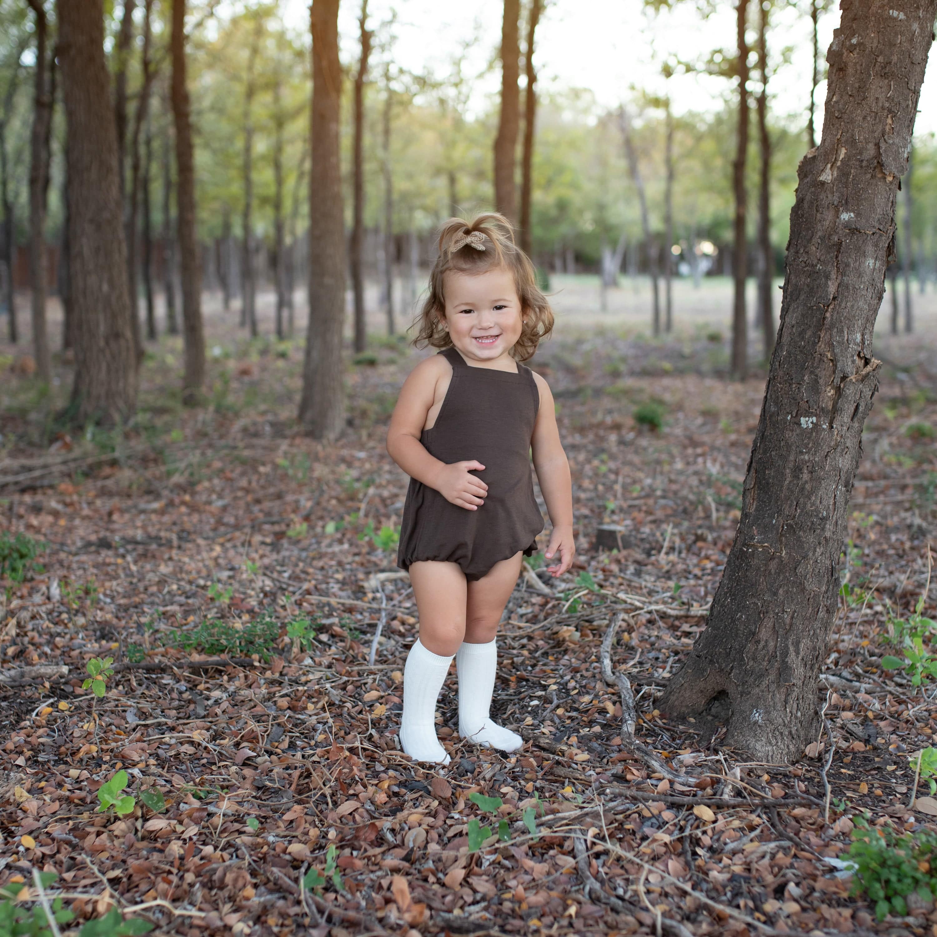 Kyte Baby Bubble Overall Bamboo Jersey Bubble Overall in Espresso