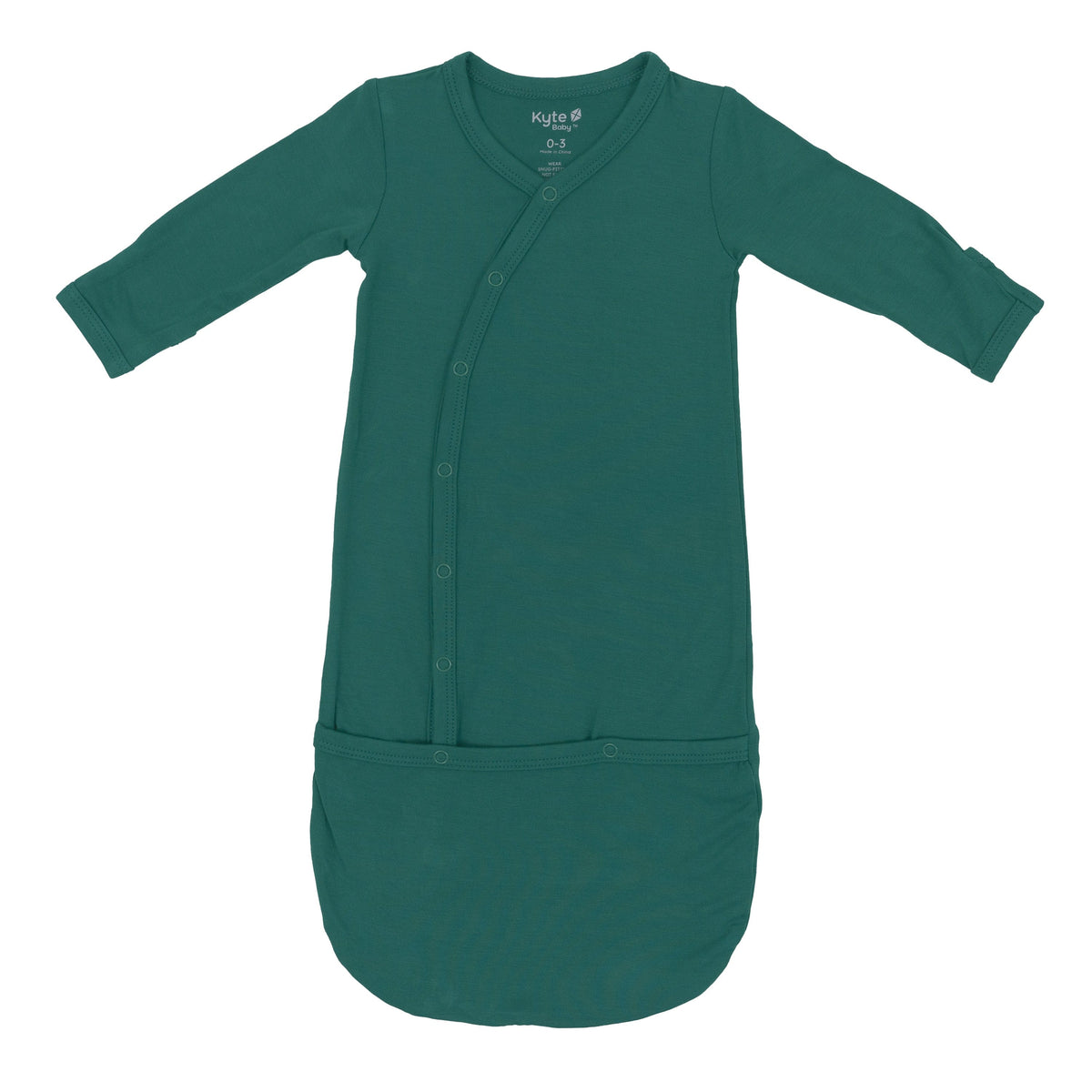 Flay lay in Kyte Baby Bundler in Emerald