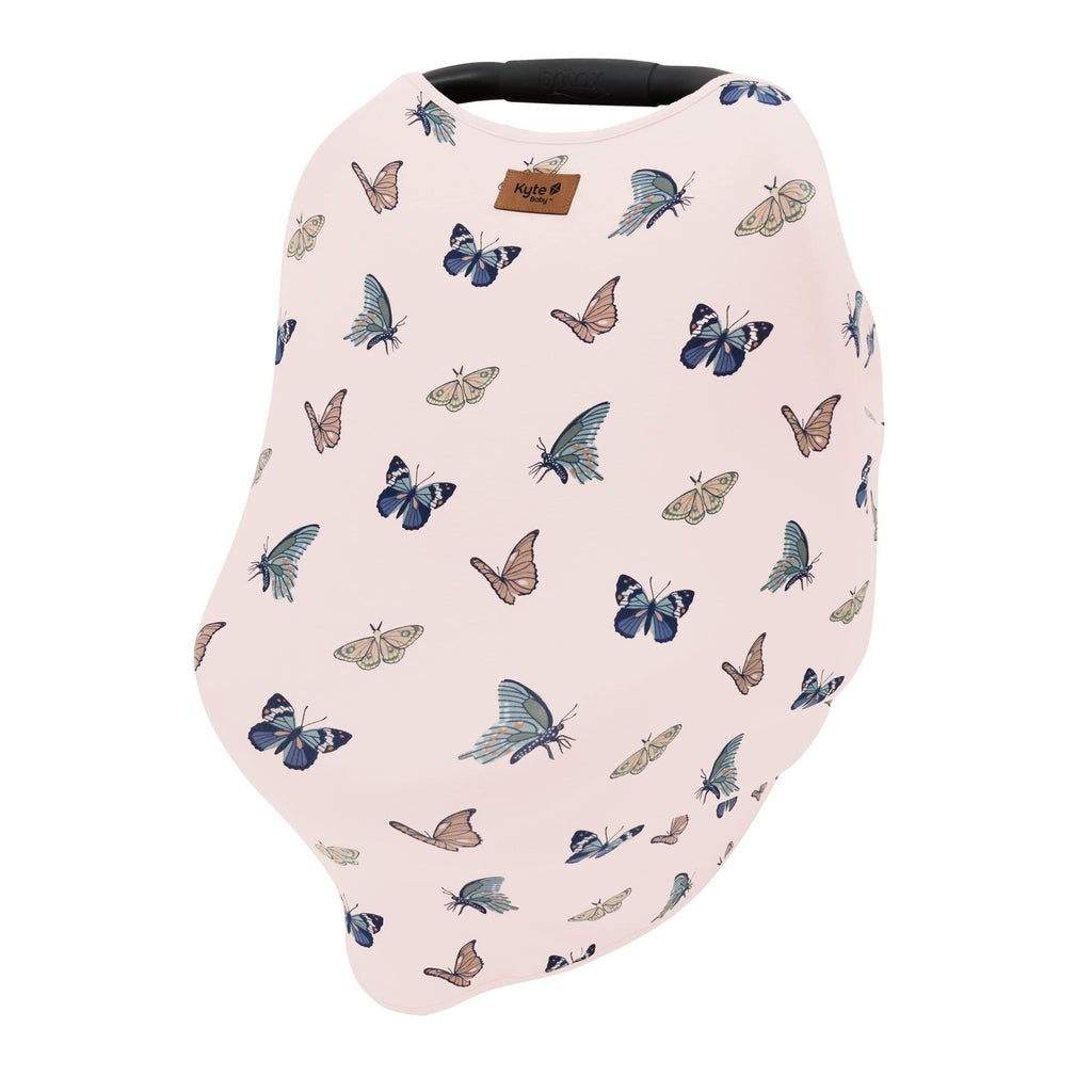 Blue Polka Dots Butterfly Print Pet Car Seat Cover main image 1