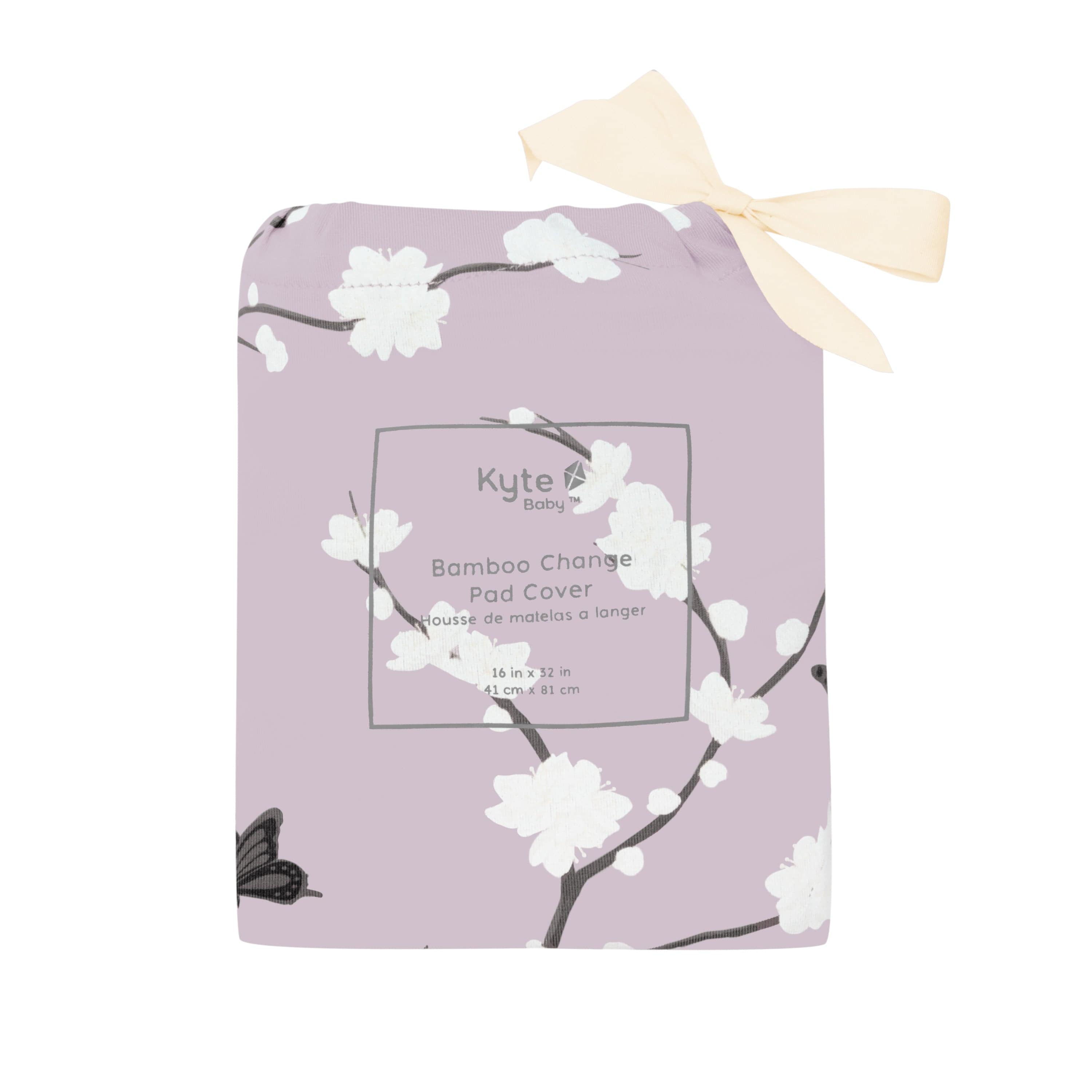 Cherry Blossom Kyte Baby bamboo Changing Pad Cover in bag