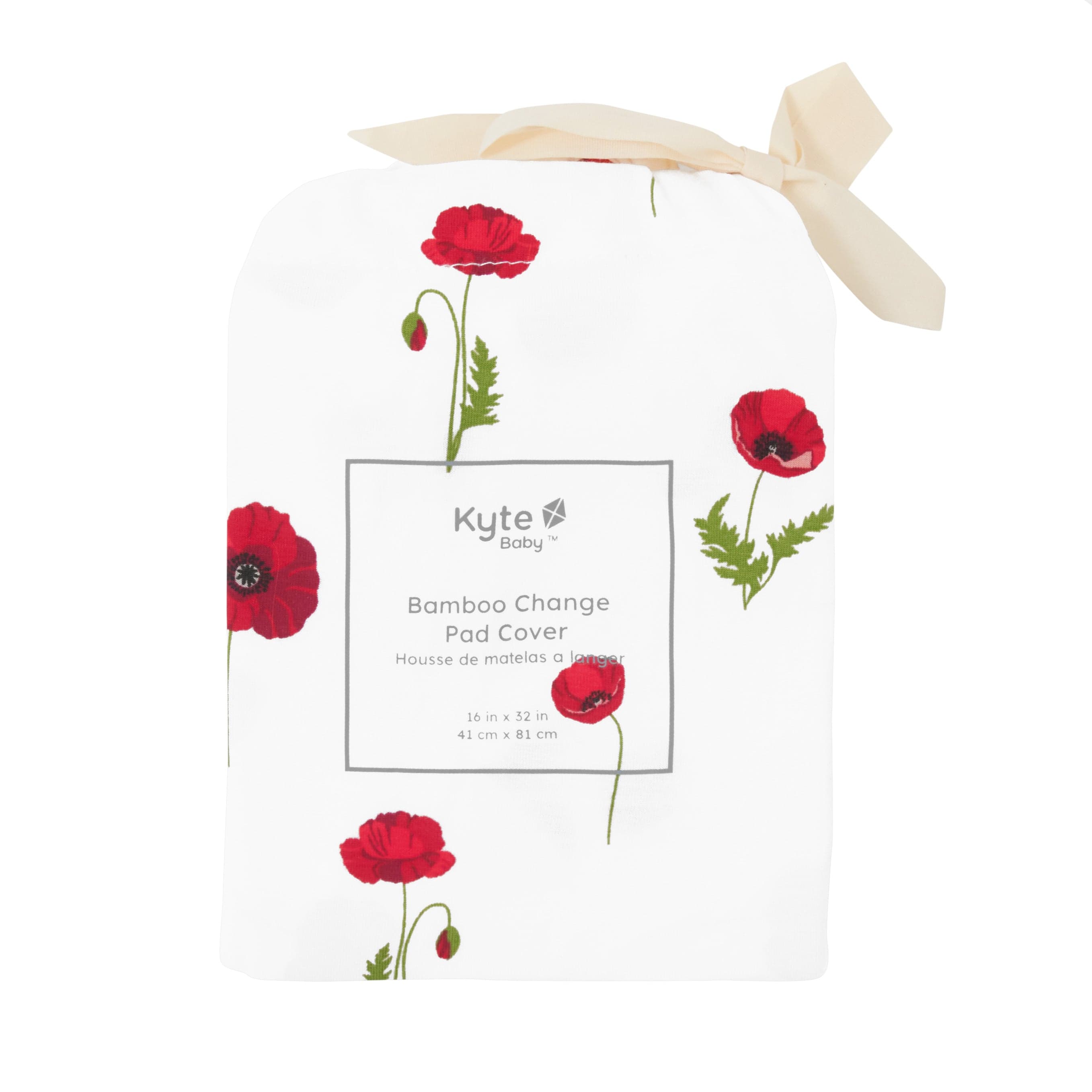 Cloud Poppies Kyte Baby bamboo Changing Pad Cover in bag