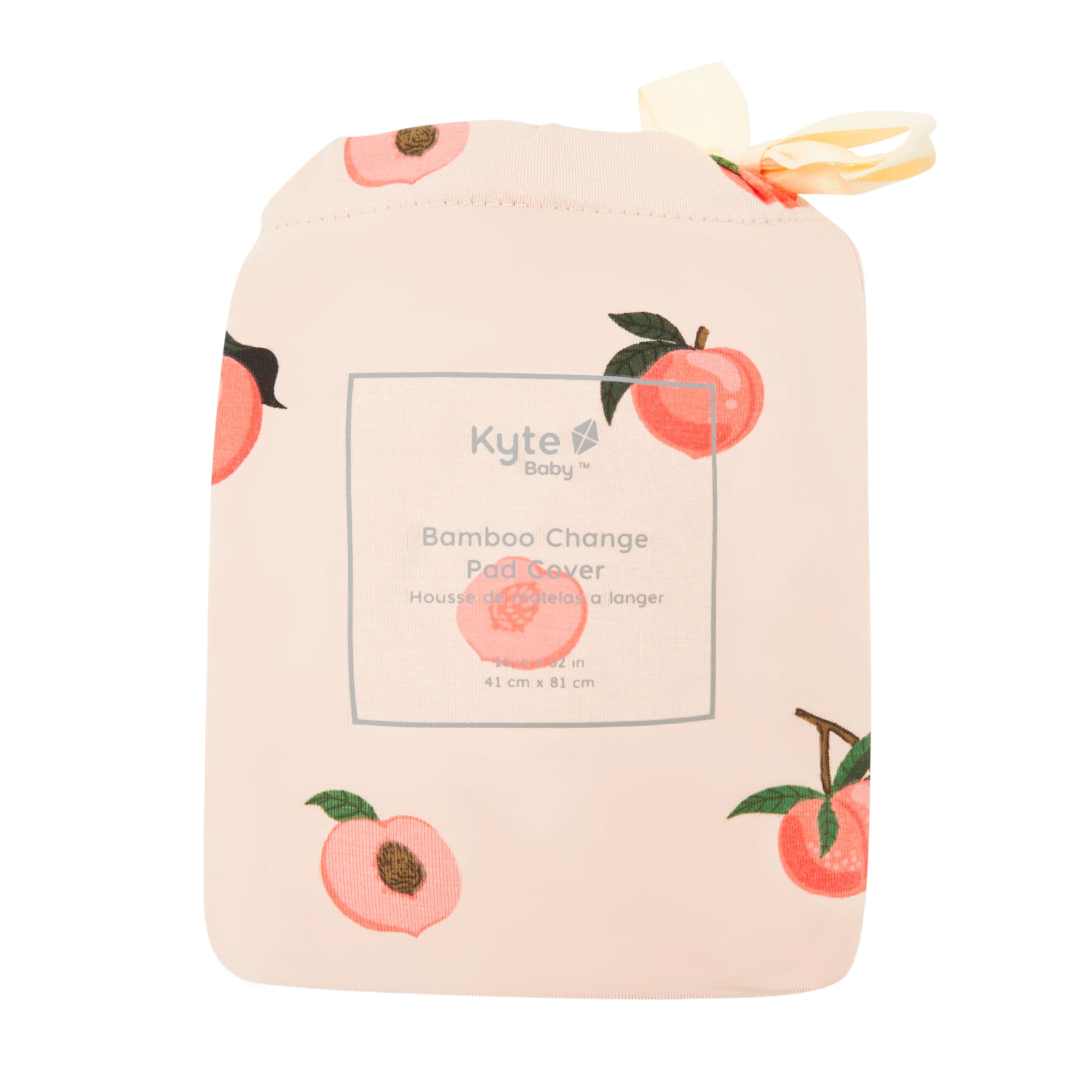 Peach pattern Kyte Baby bamboo Changing Pad Cover in bag