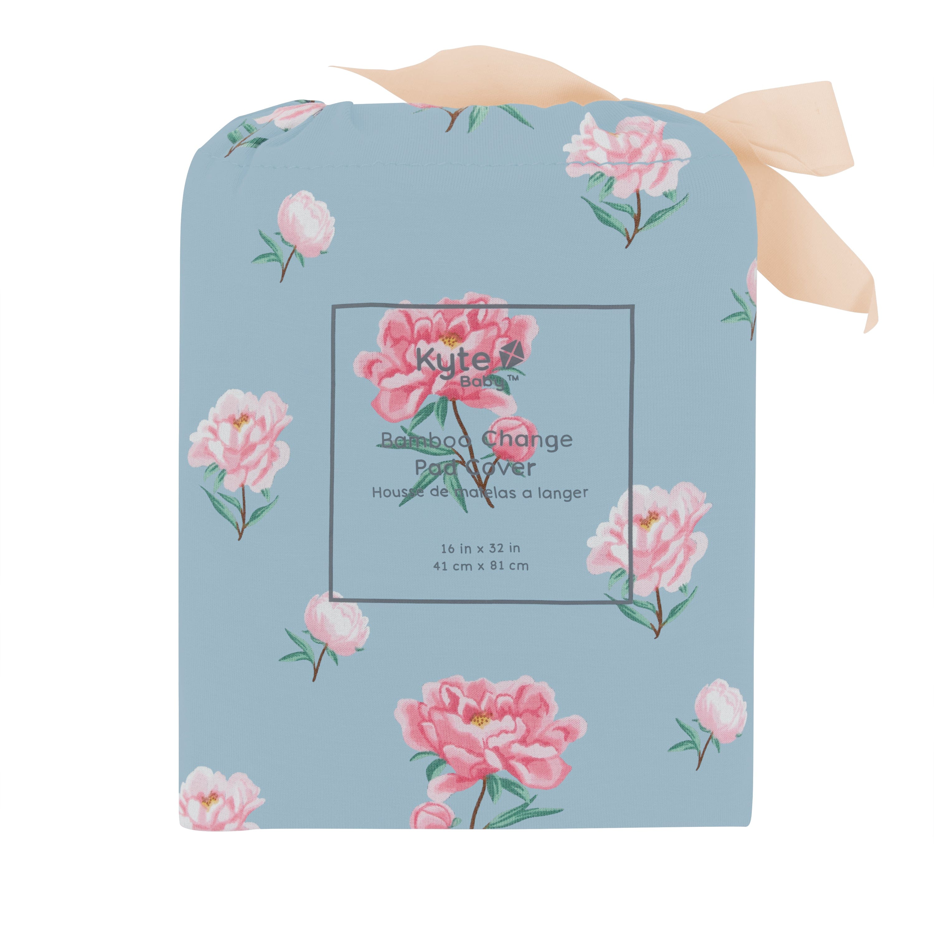 Peony Kyte Baby bamboo Changing Pad Cover in bag