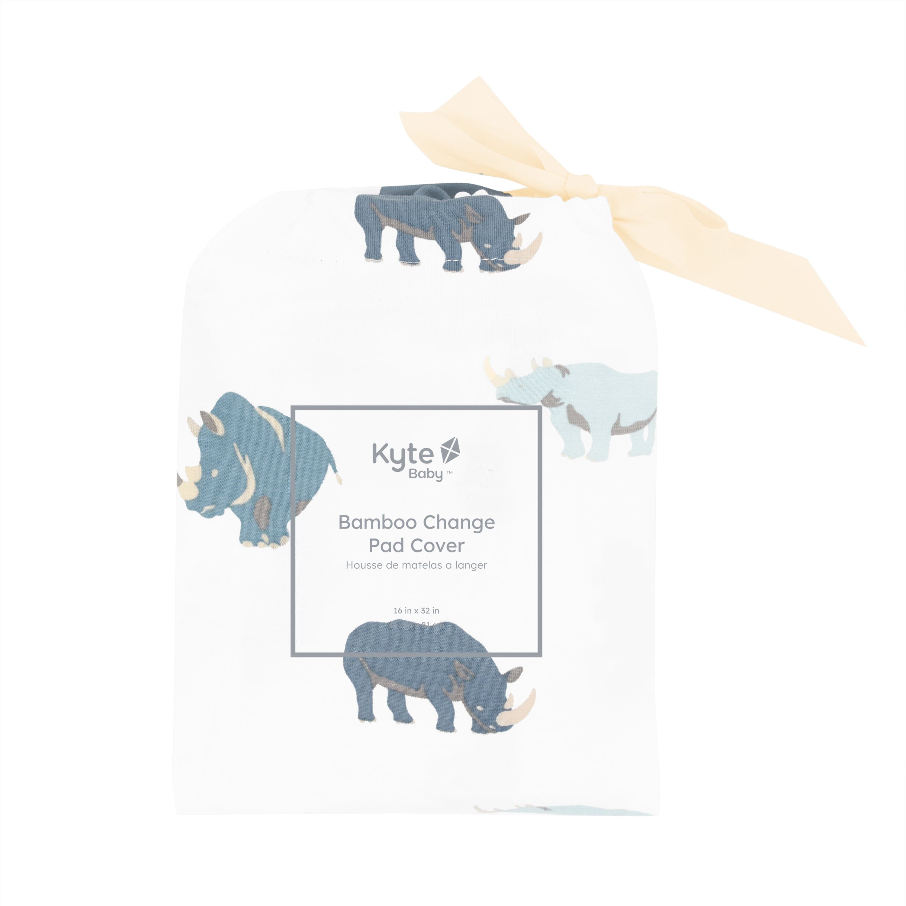 Rhino pattern Kyte Baby bamboo Changing Pad Cover in bag