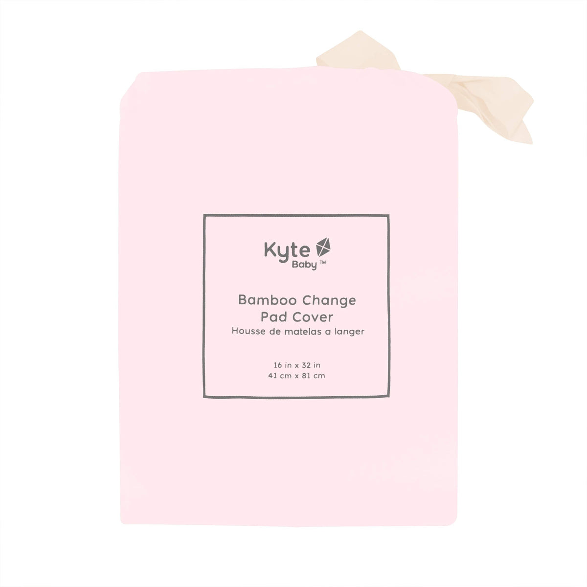 Sakura pink Kyte Baby bamboo Changing Pad Cover in bag