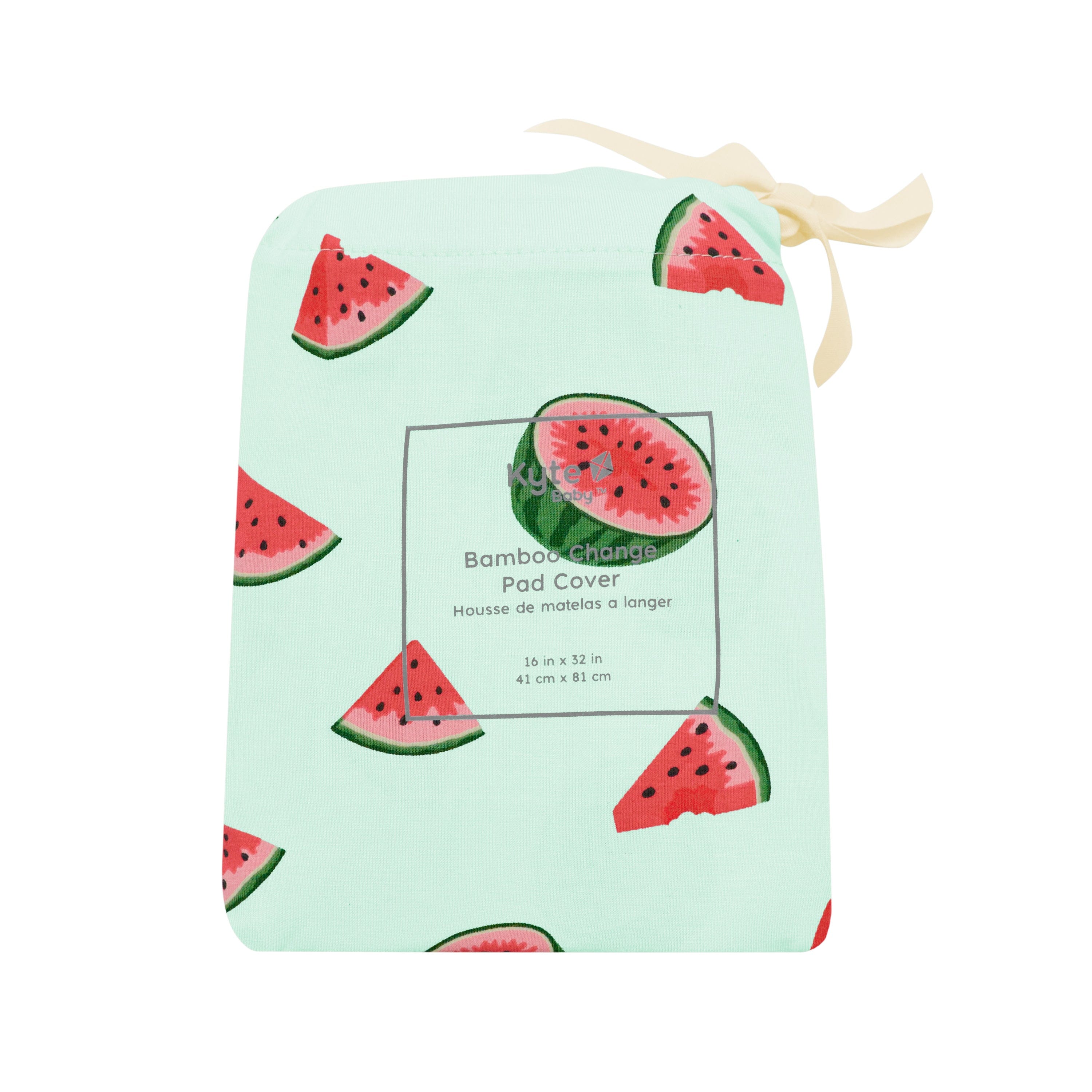 Watermelon Kyte Baby bamboo Changing Pad Cover in bag