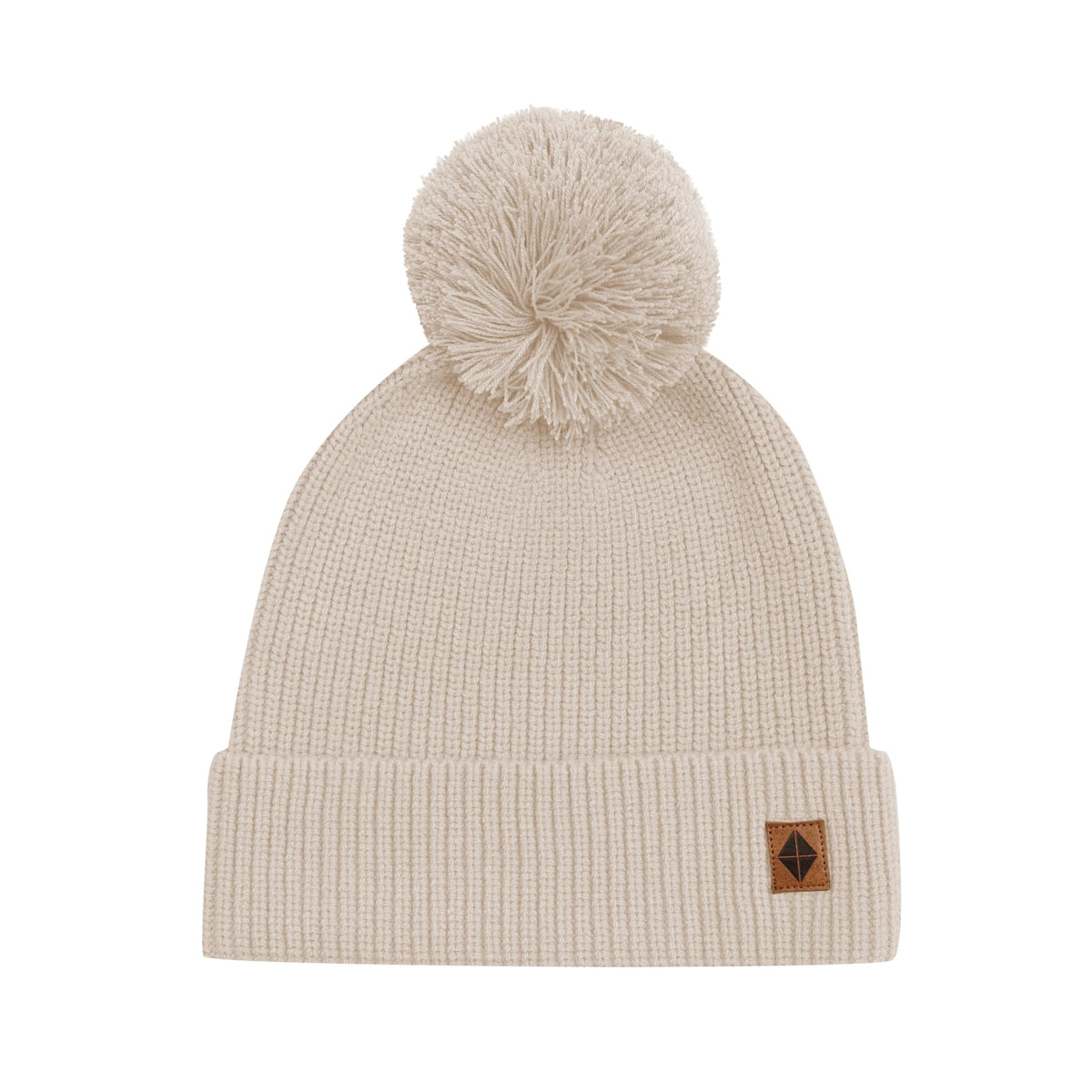 Kyte Baby Chunky Knit Adult Pom Beanie in Almond