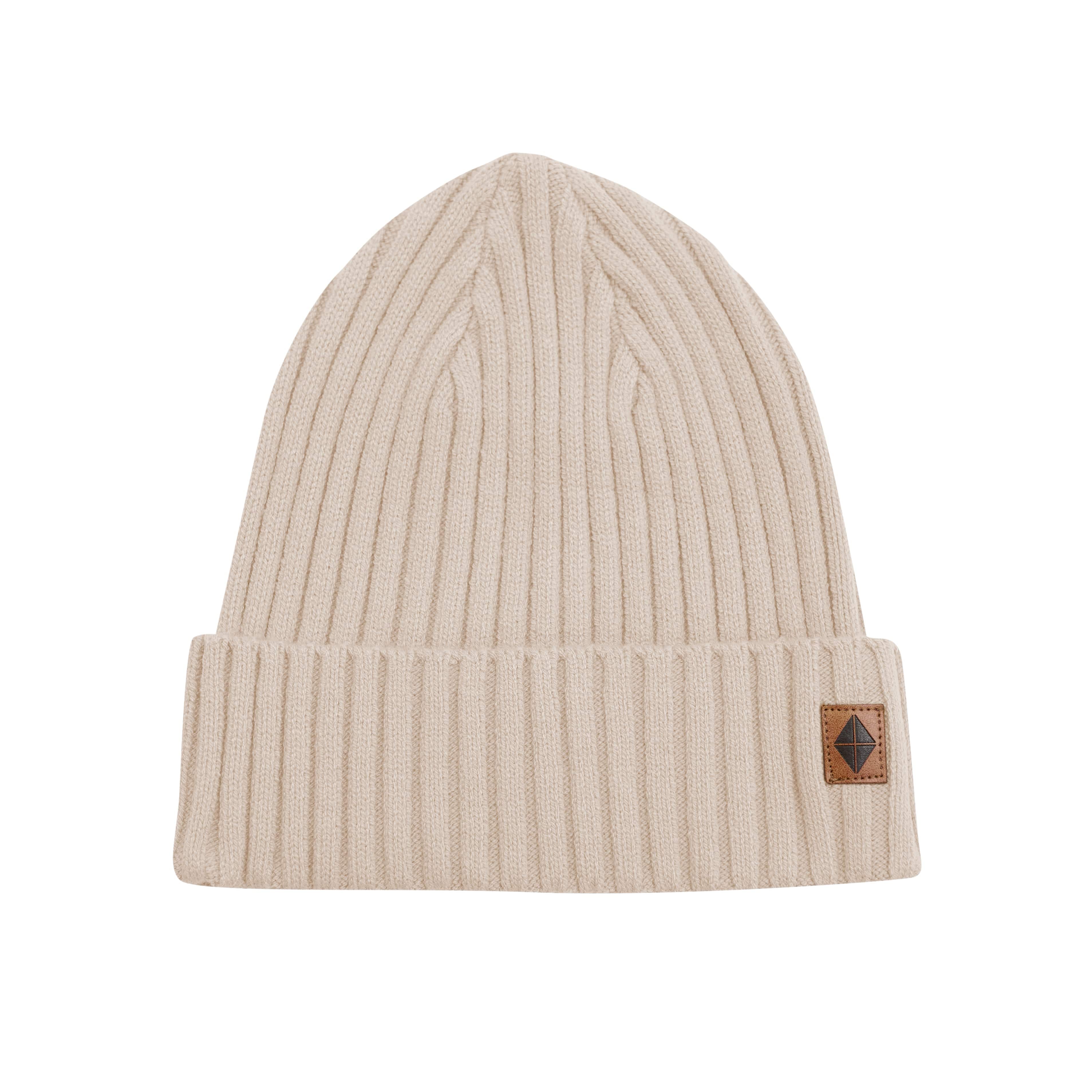 Kyte Baby Chunky Knit Adult Ribbed Beanie in Almond