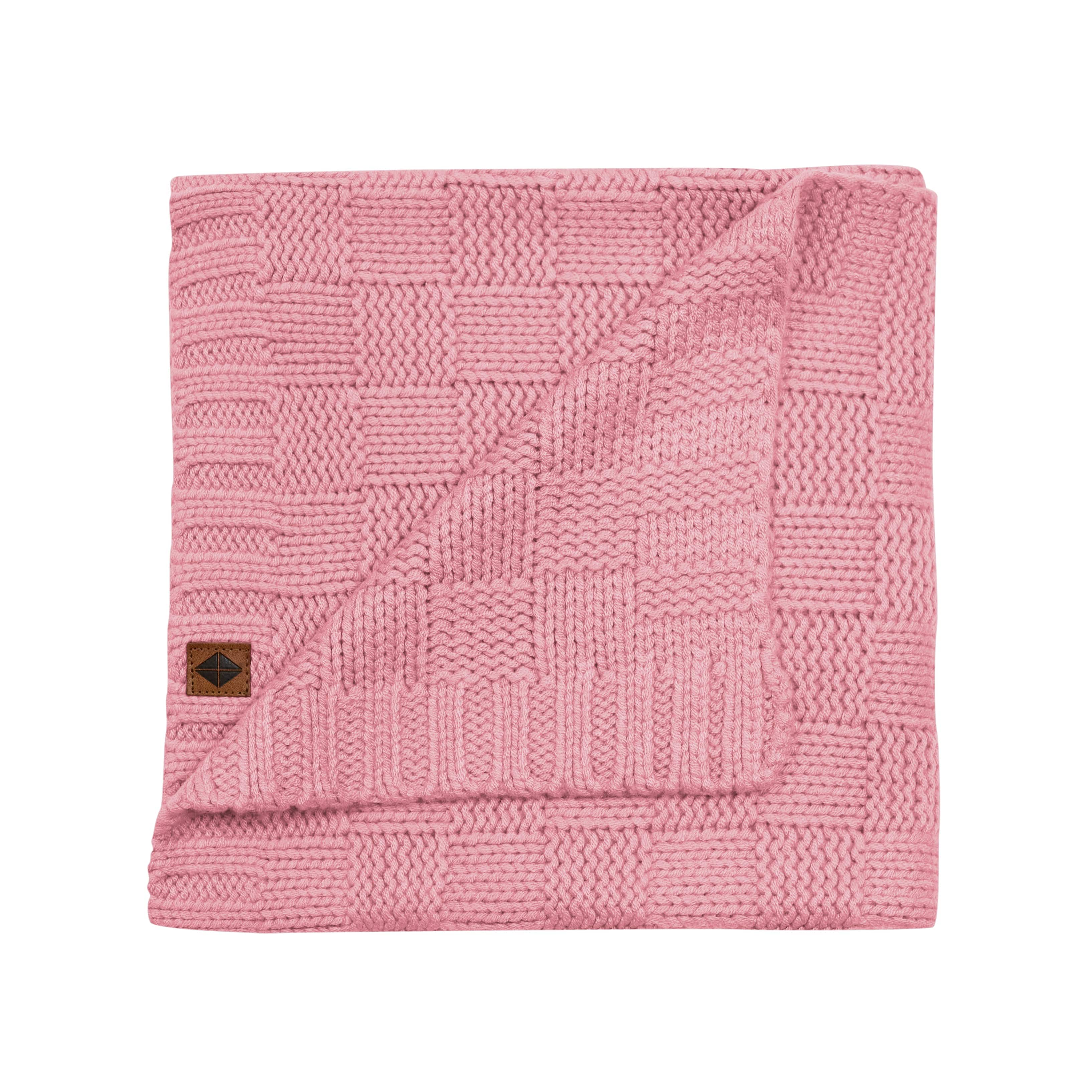 Kyte Baby Chunky Knit Basket Weave Baby Blanket in Apple Blossom