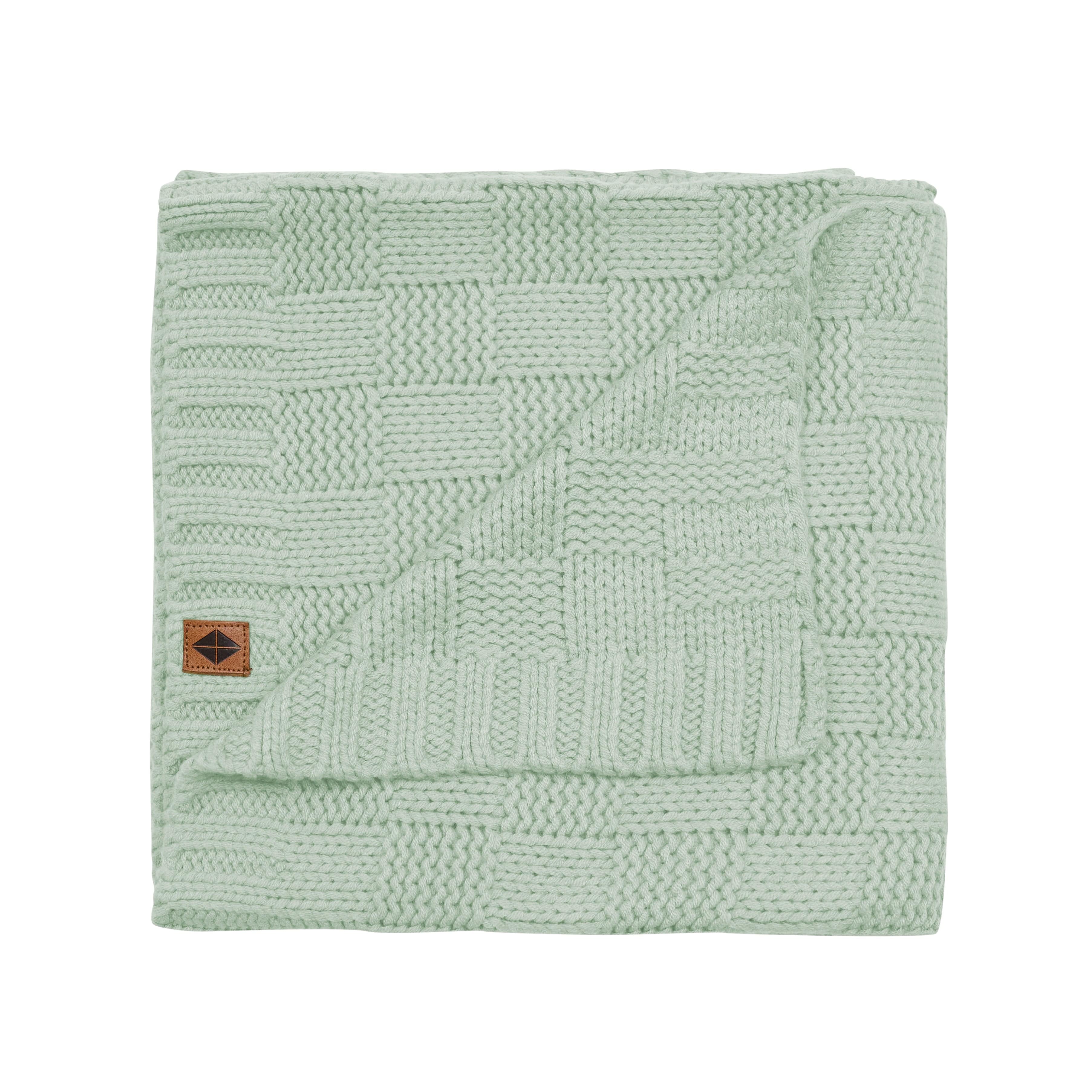Kyte Baby Chunky Knit Basket Weave Baby Blanket in Thyme