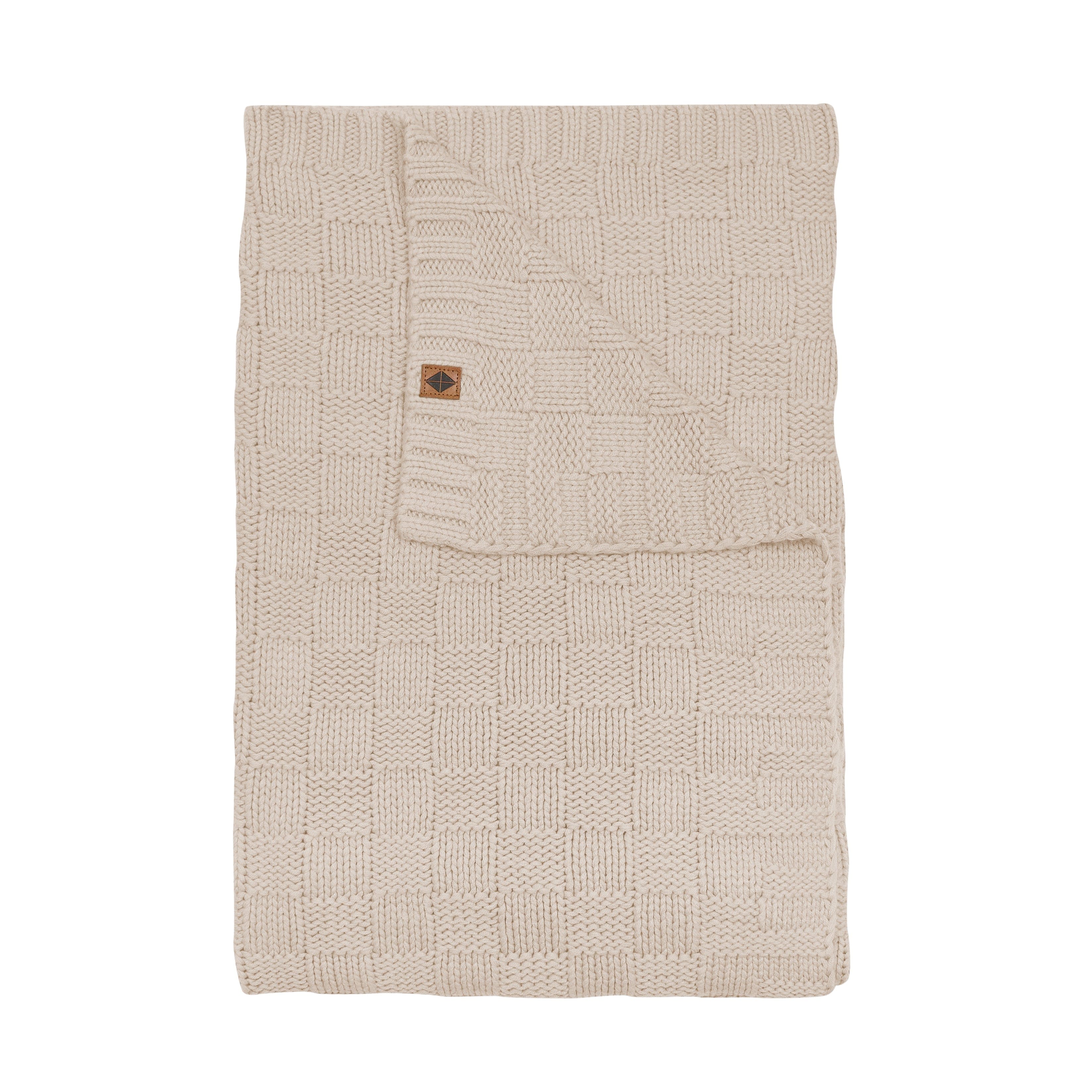 Kyte Baby Chunky Knit Basket Weave Toddler Blanket in Almond